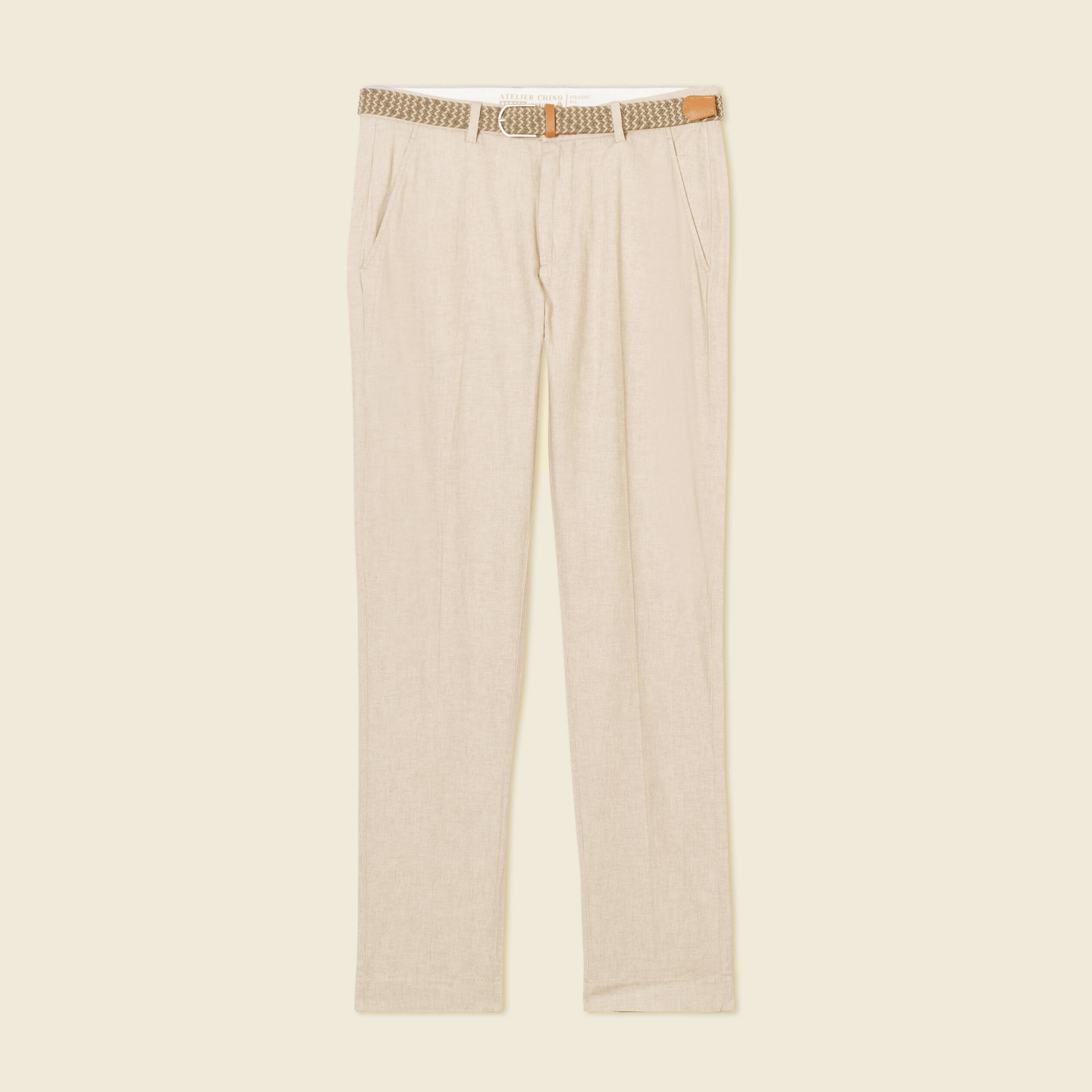 pantalon eco responsable beige homme Pantalon éco-responsable beige homme