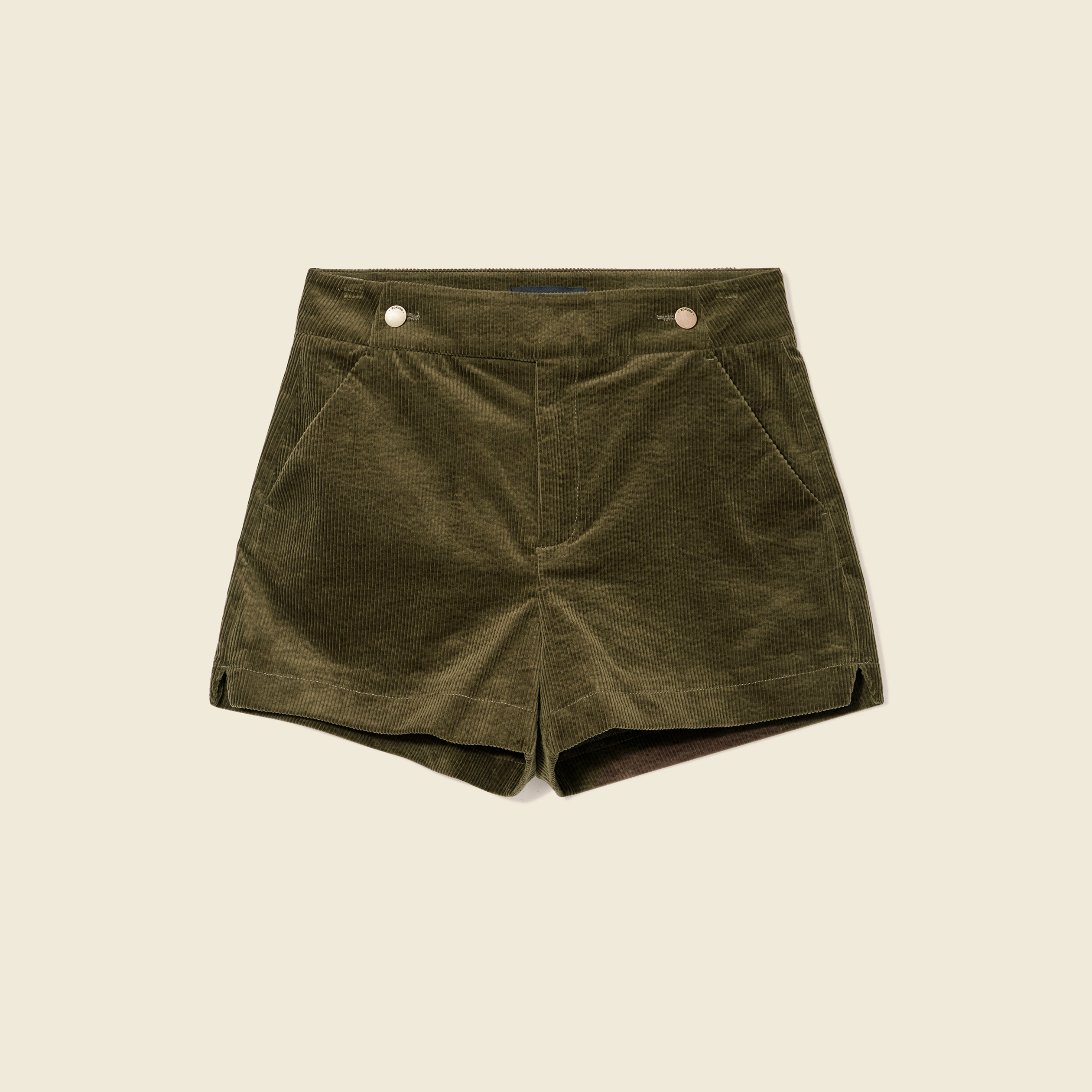 Femme Bonobo Short Droit Velours Côtelé Marron