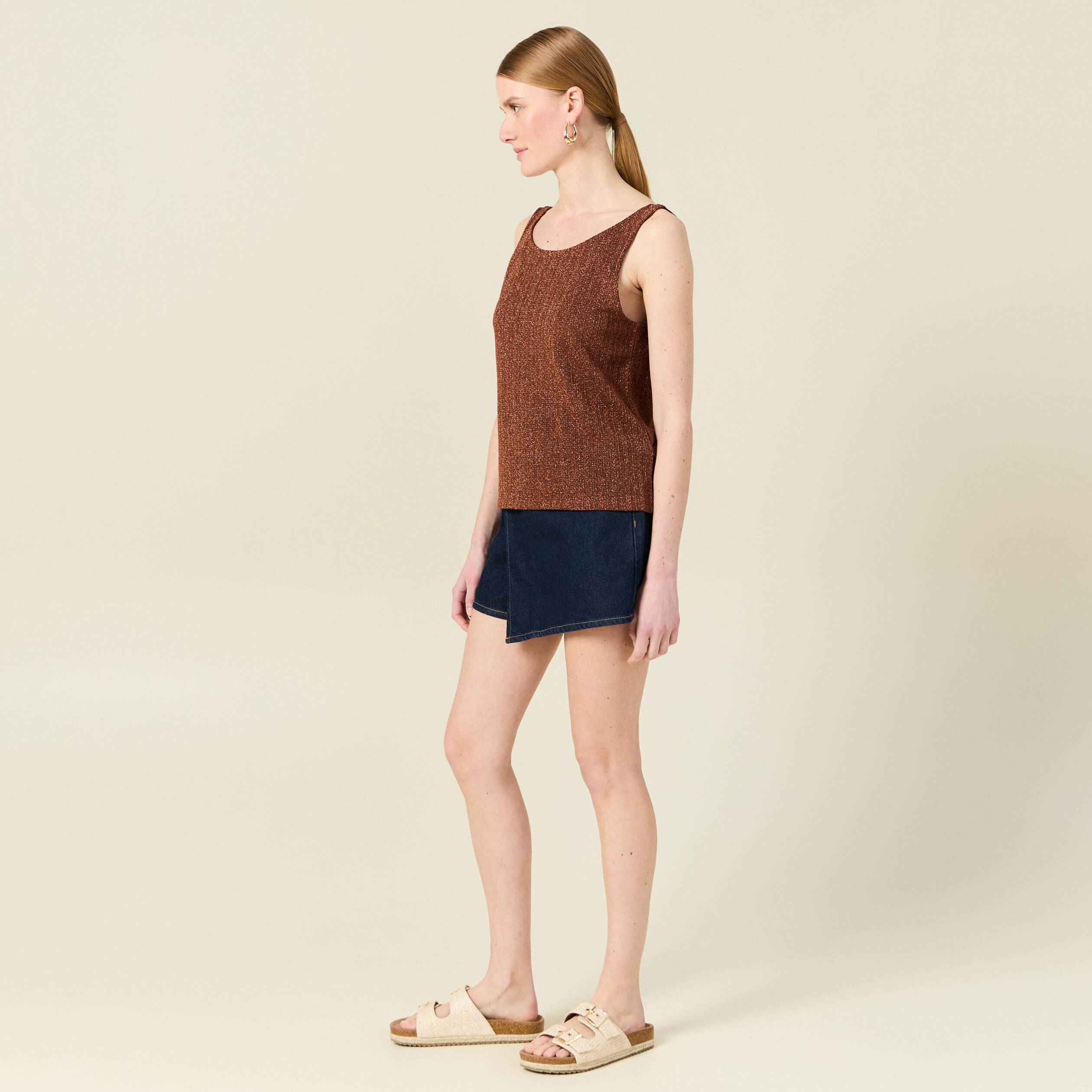 Debardeur marron femme outlet