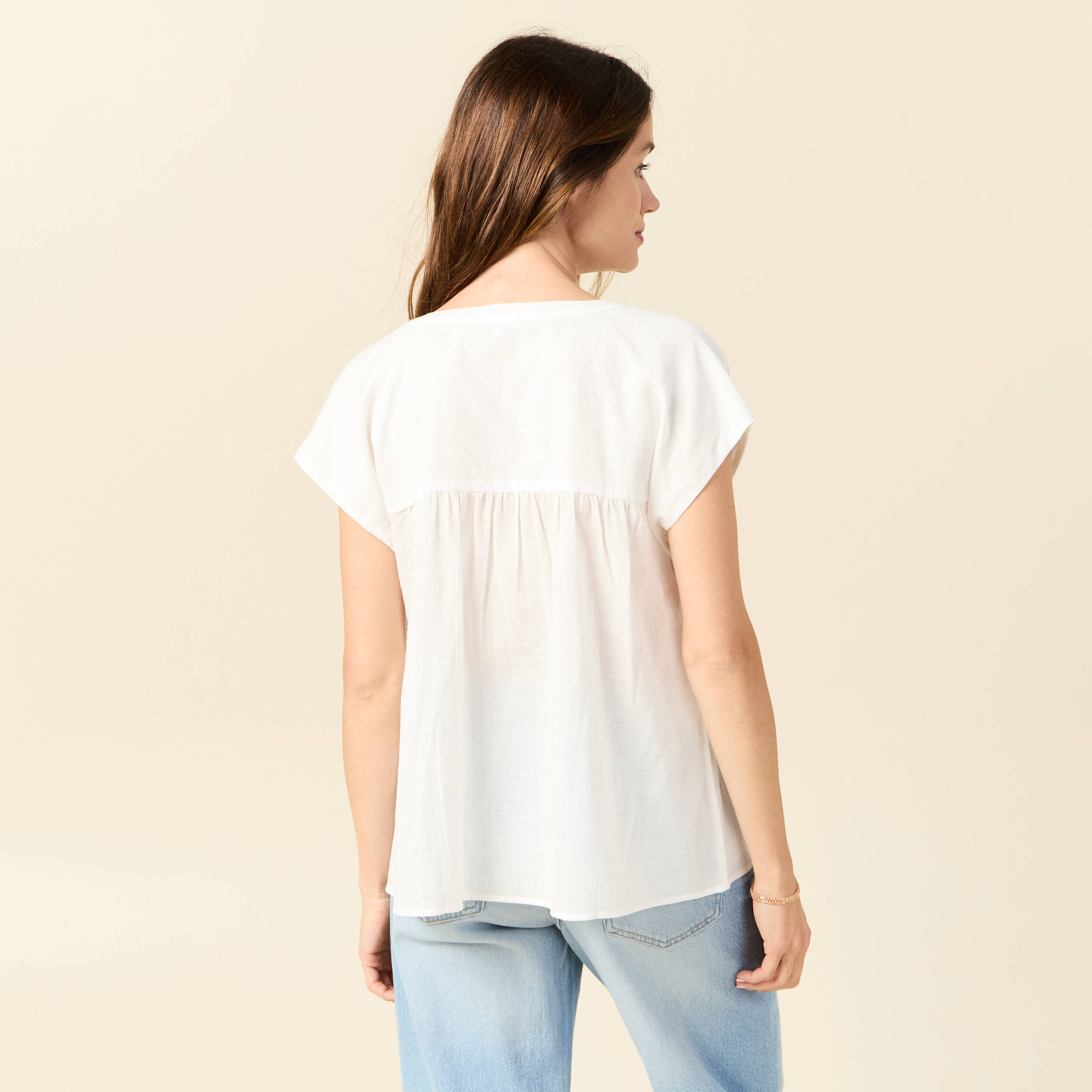 chemise manches courtes ecru femme Chemise manches courtes ecru femme