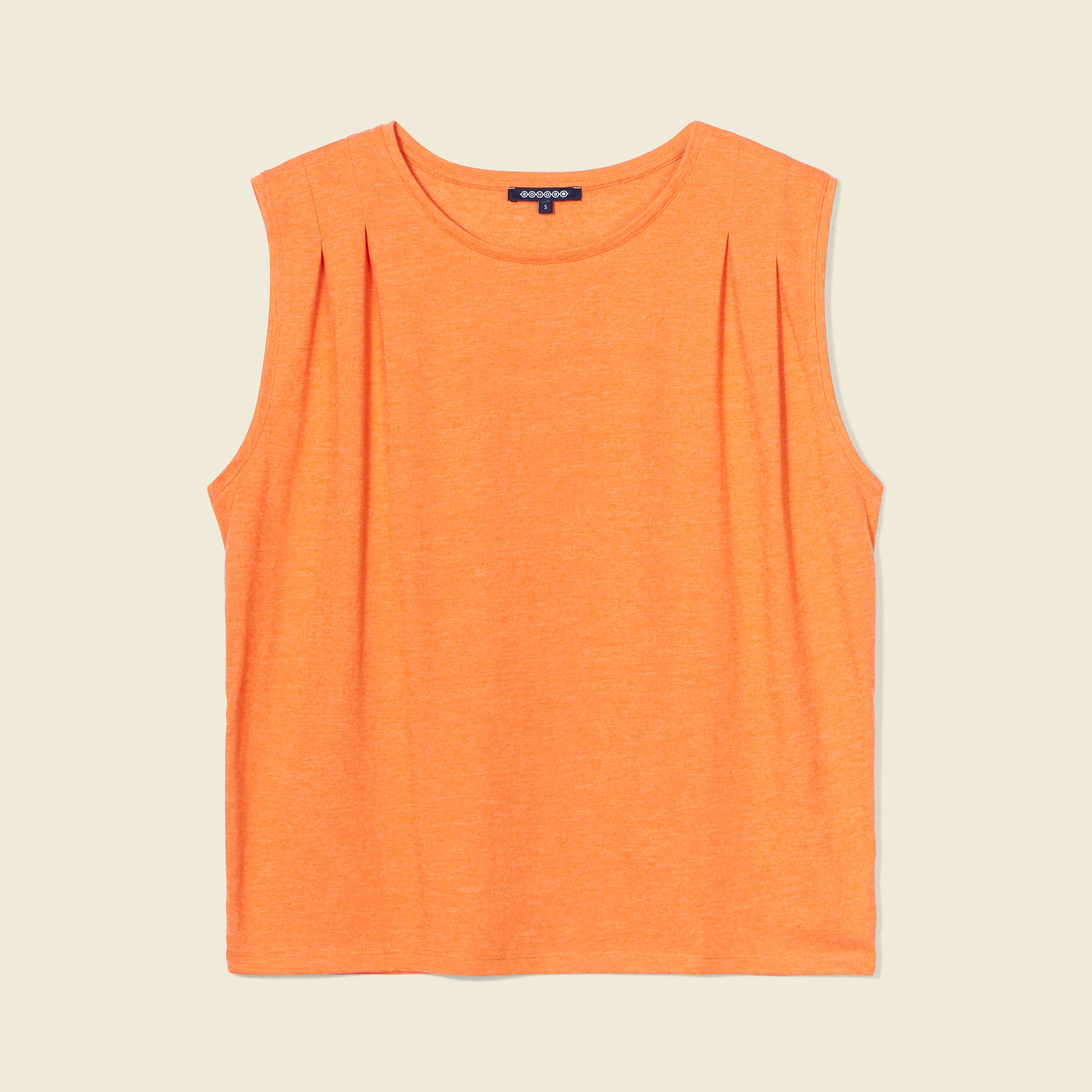 Débardeur bretelles larges orange femme