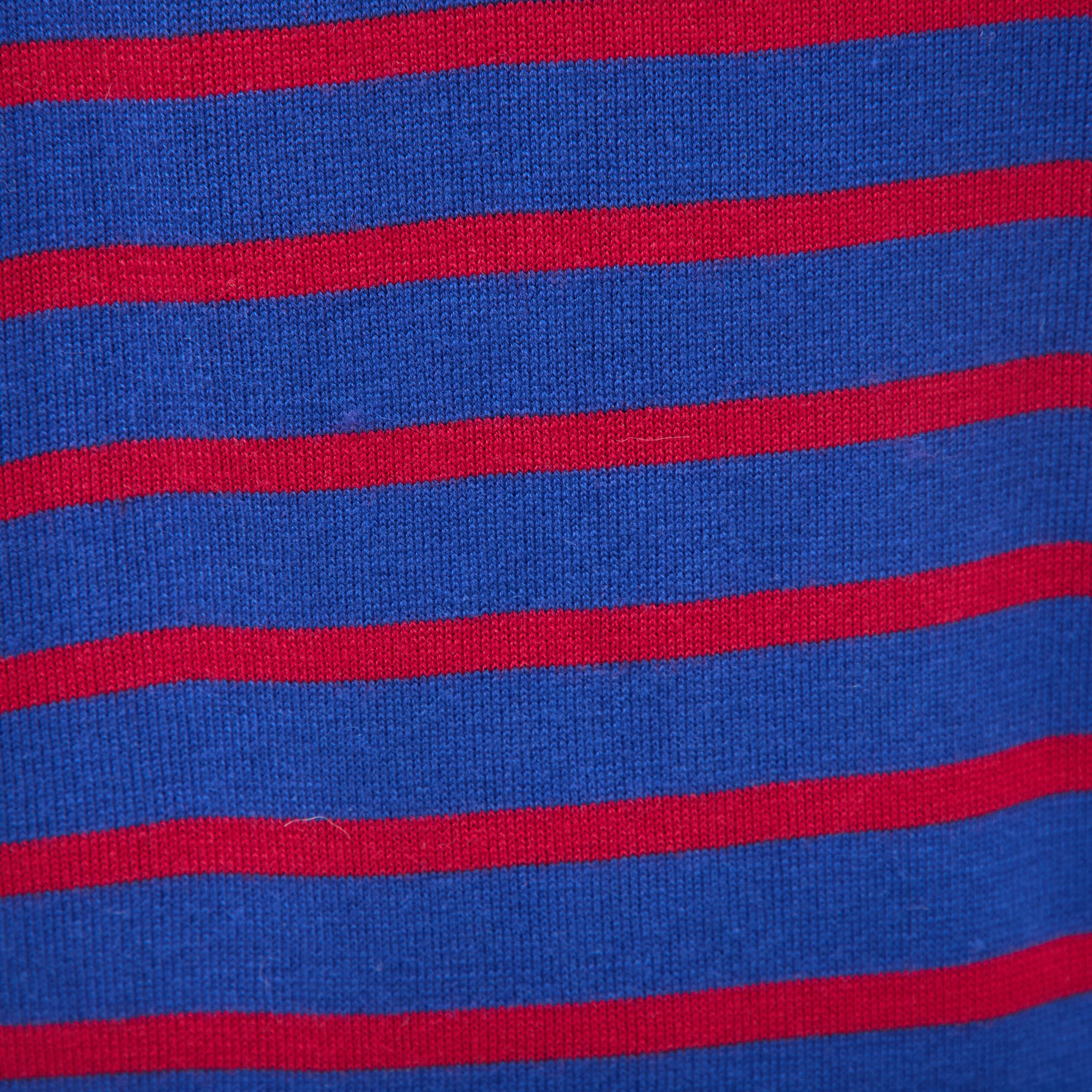 Pull manches longues col rond bleu roi femme
