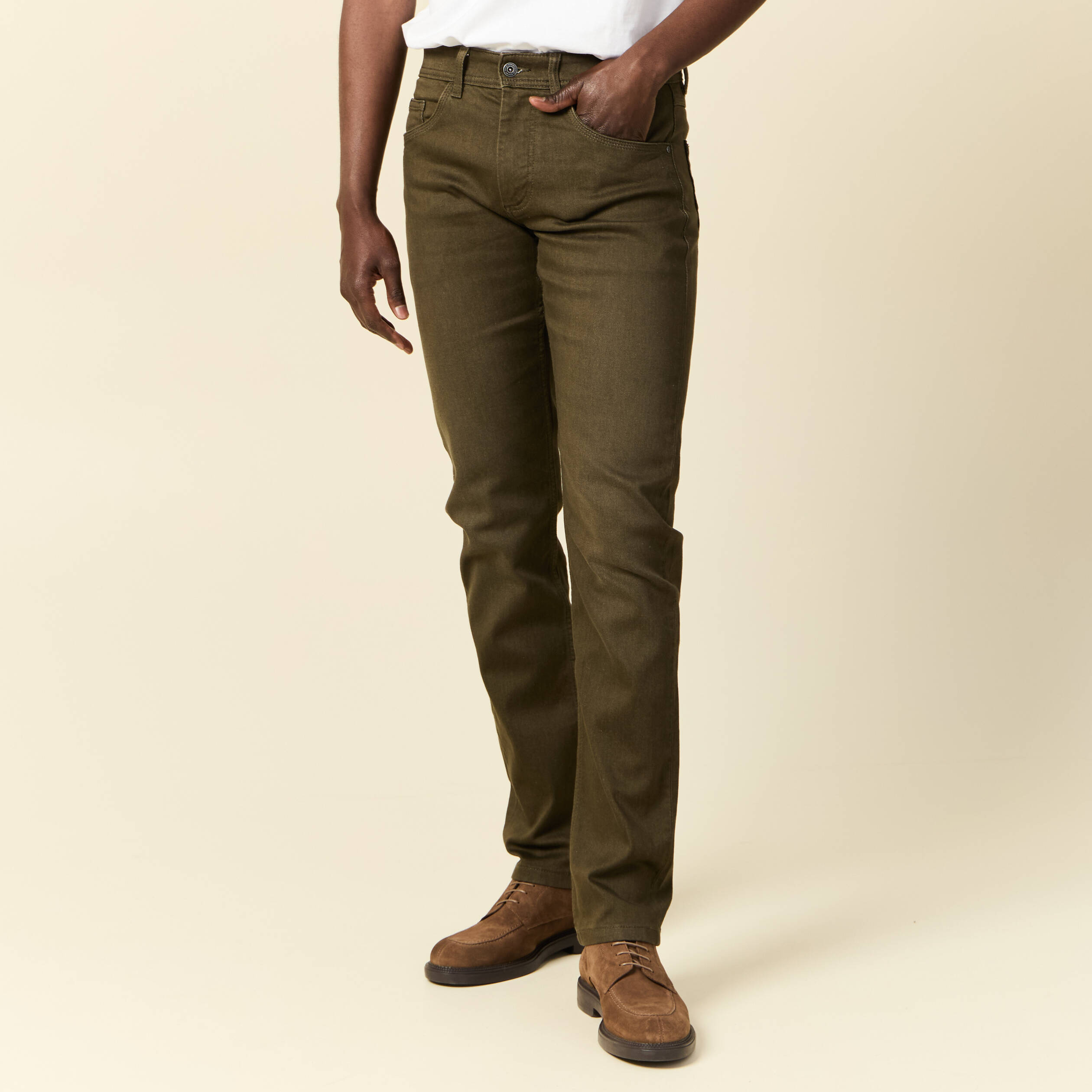 Jeans straight homme used L34 taupe homme