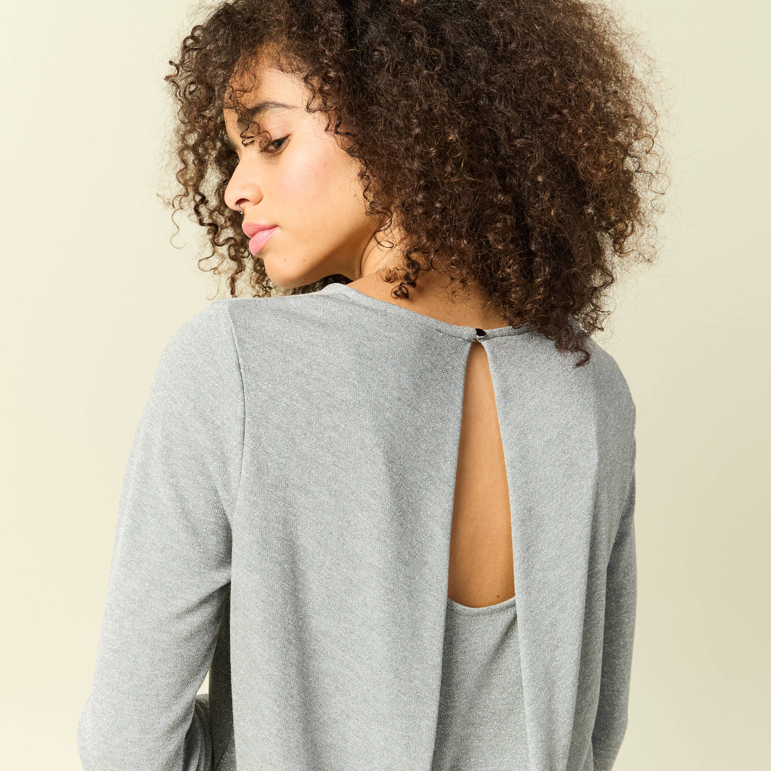 T-shirt manches longues gris femme
