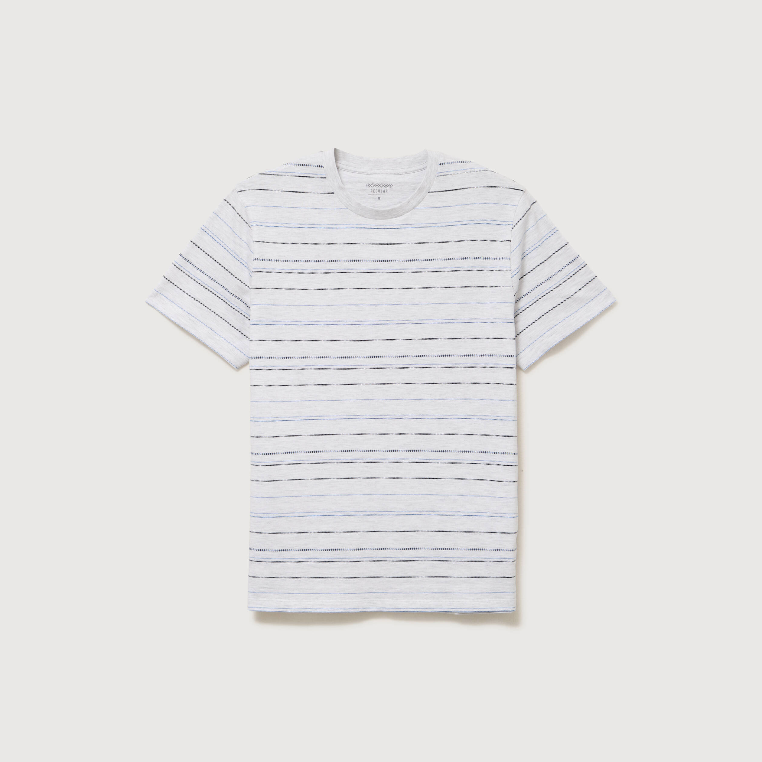 T-shirt cintr&eacute; col rond manches courtes ecru homme