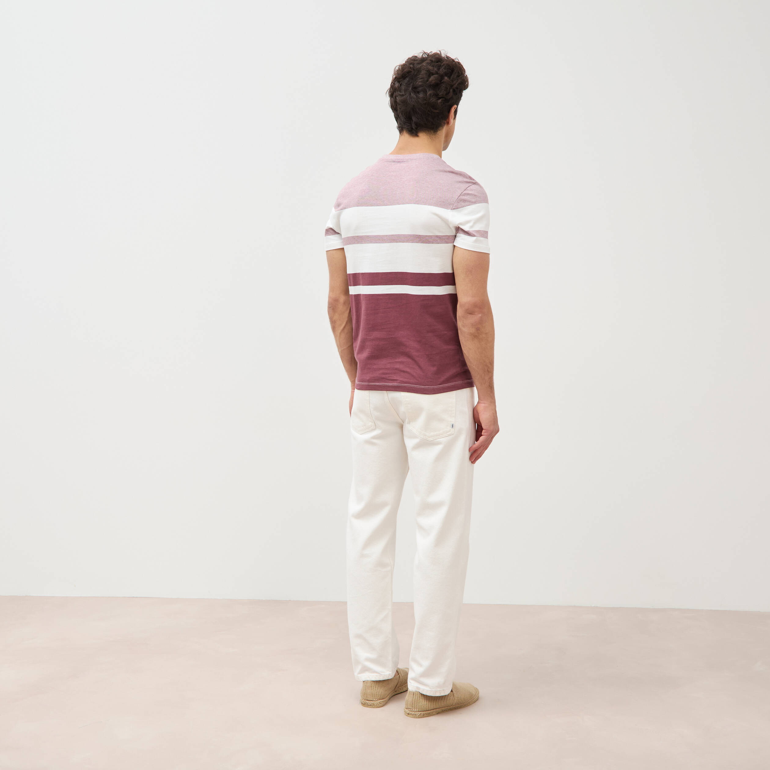 T-shirt manches courtes vieux rose homme