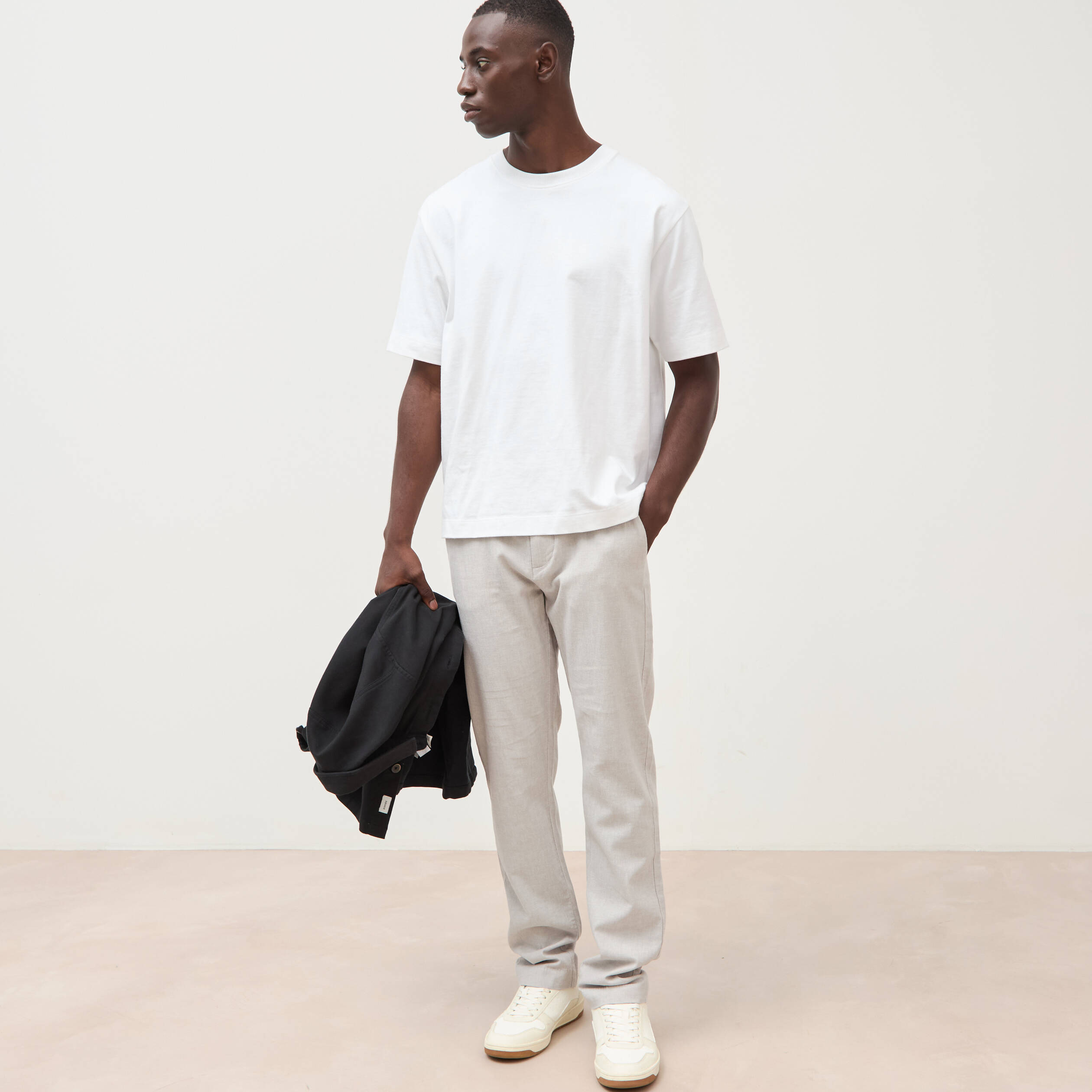 Chino coupe droite longueur 32 gris homme
