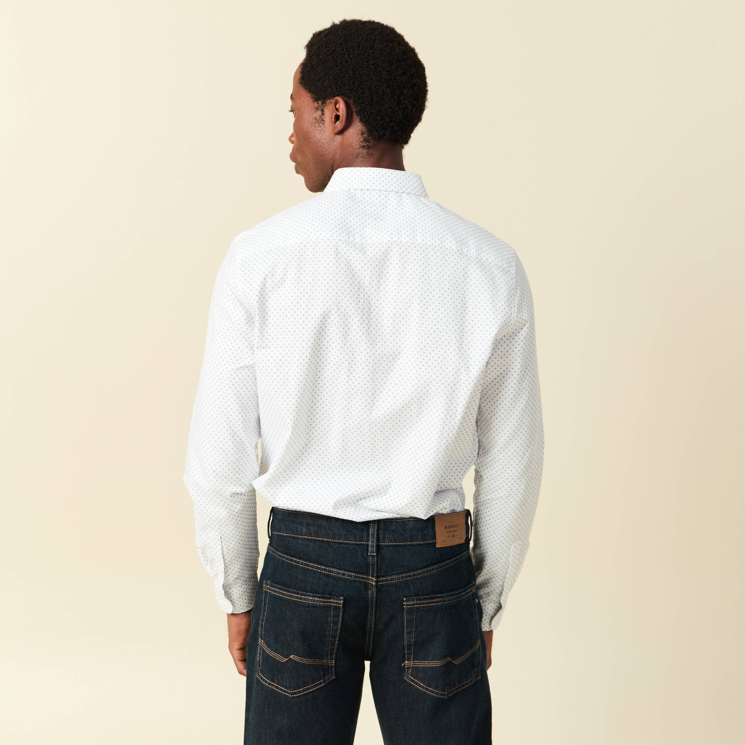 Chemise manches longues blanc homme