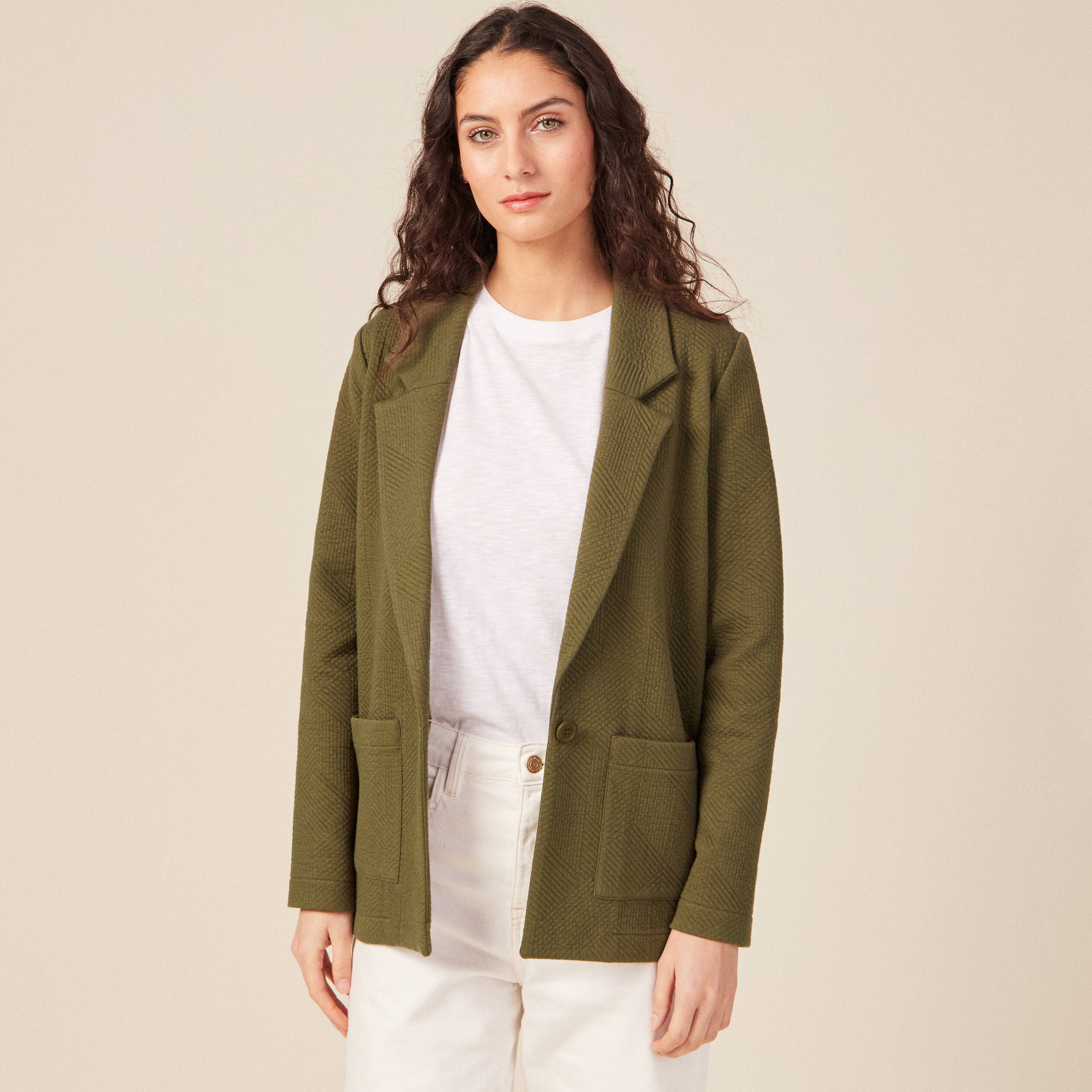gilet manches longues vert kaki femme Gilet manches longues vert kaki femme