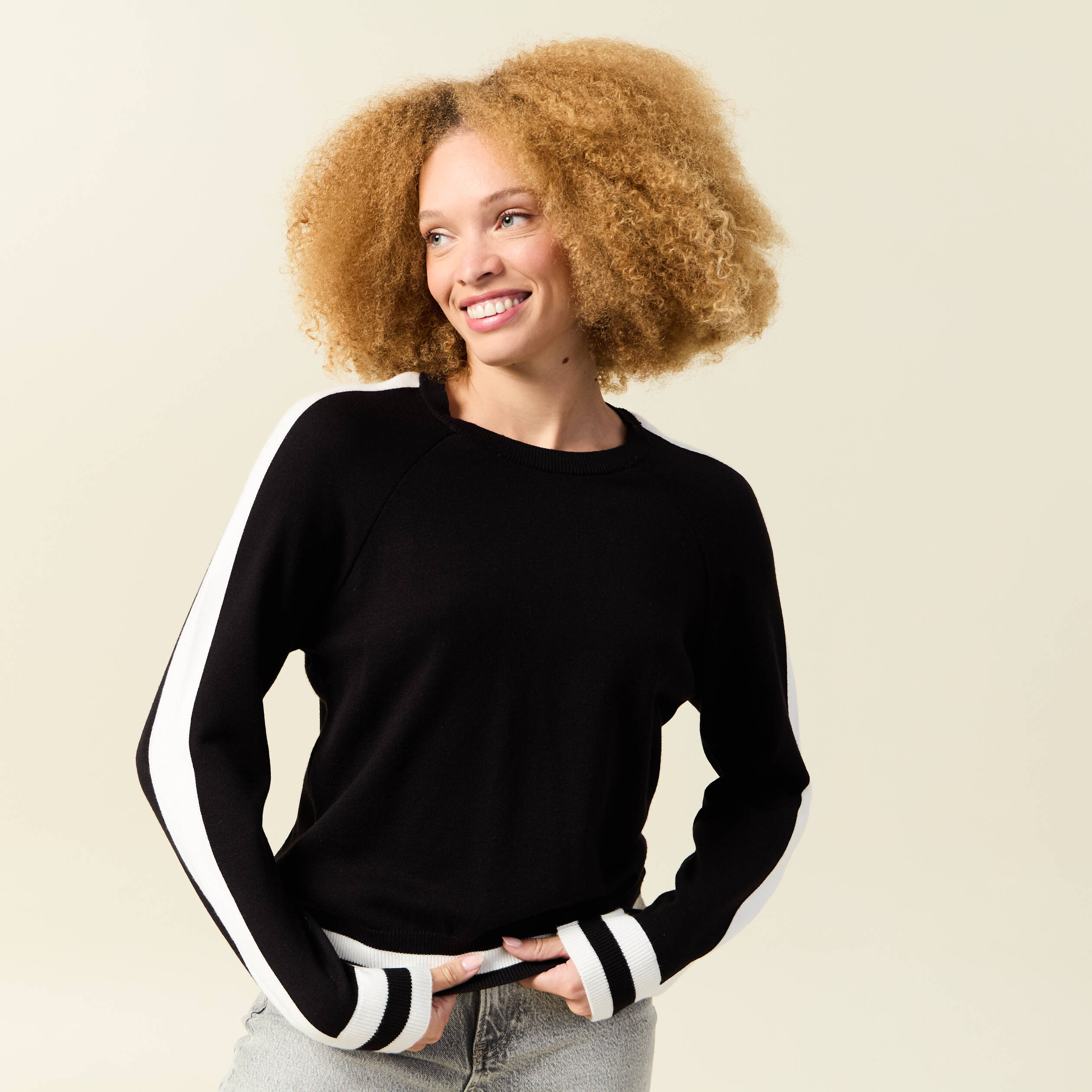 pull col rond manches longues noir femme Pull col rond manches longues noir femme
