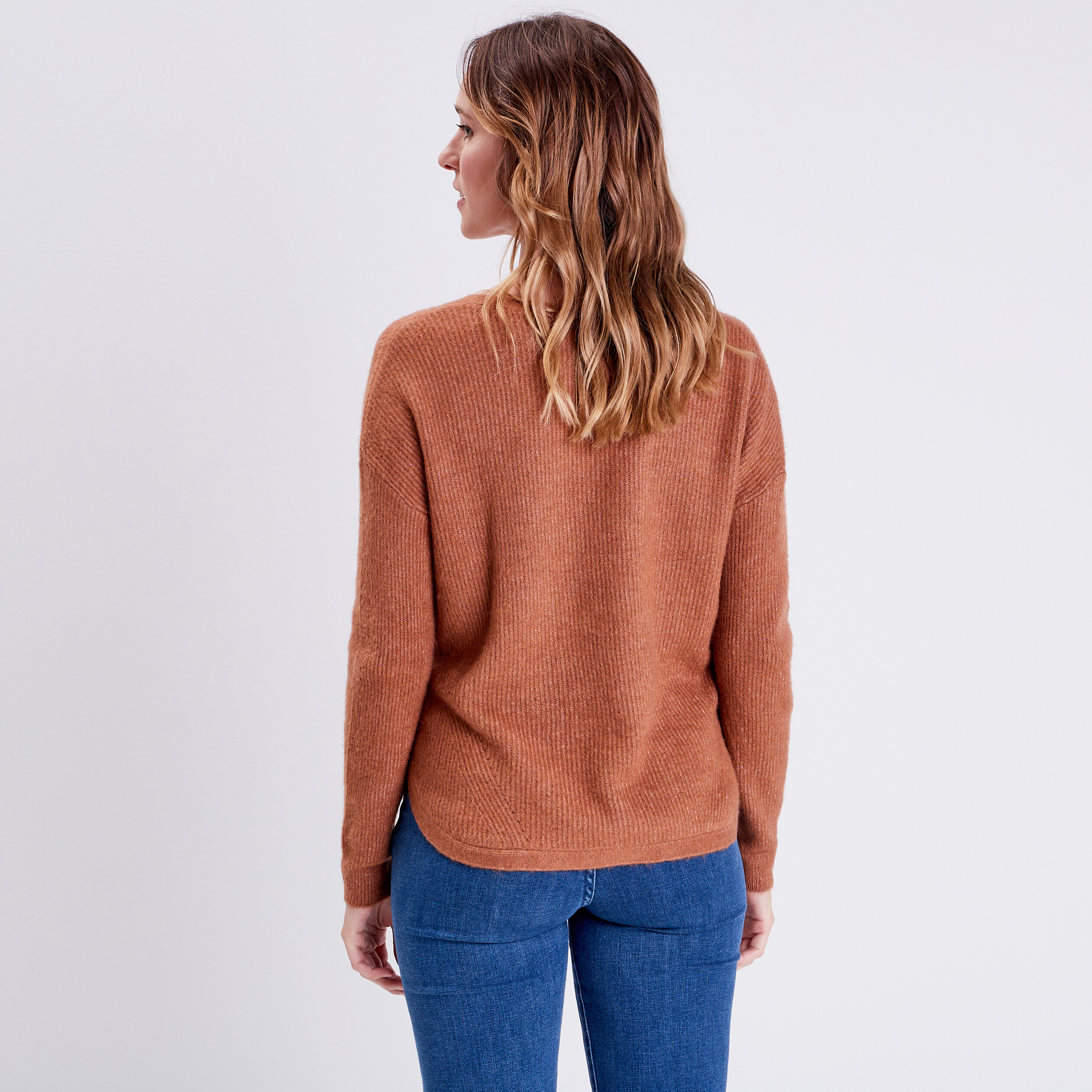 Pull marron clair cheap femme