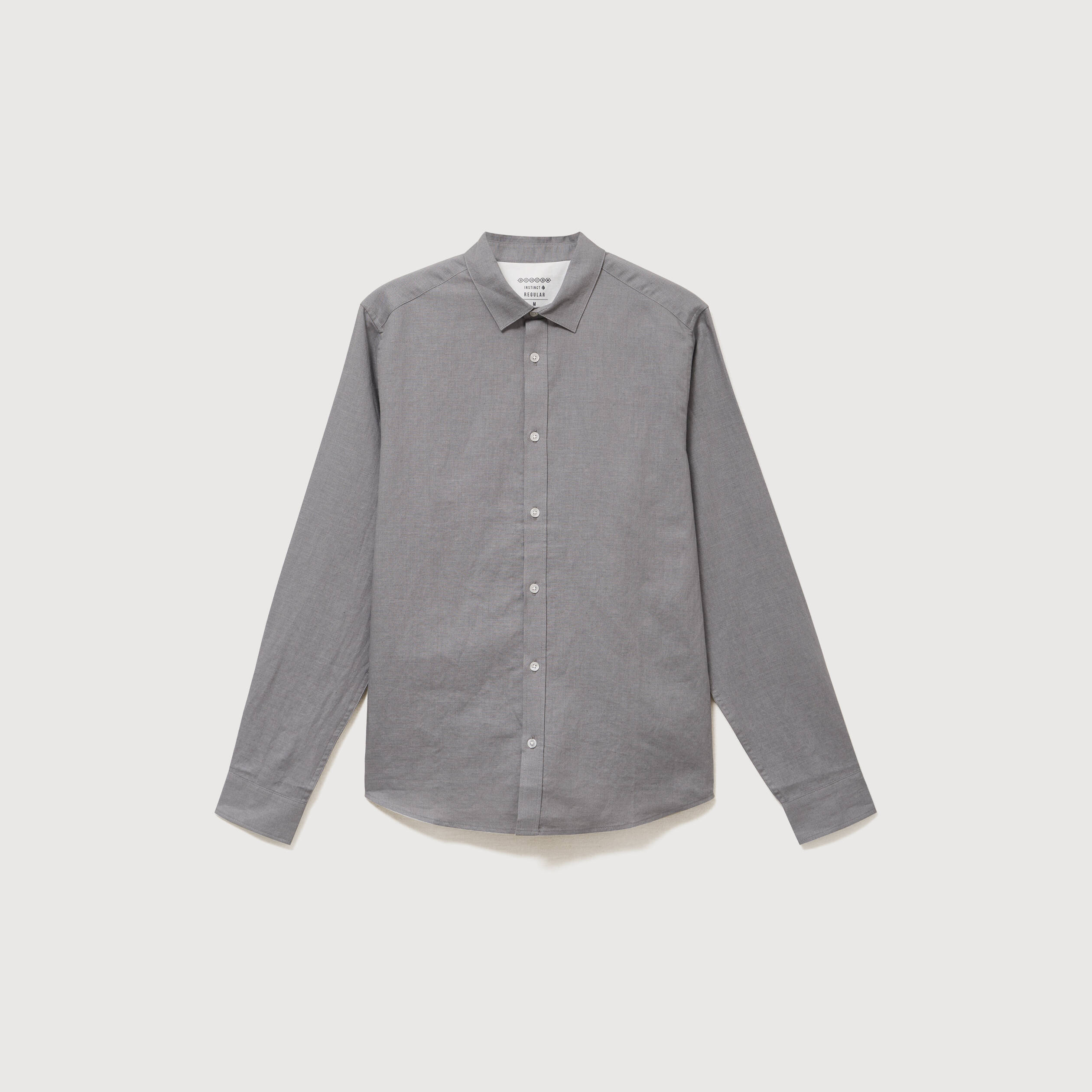 Chemise manches longues gris homme