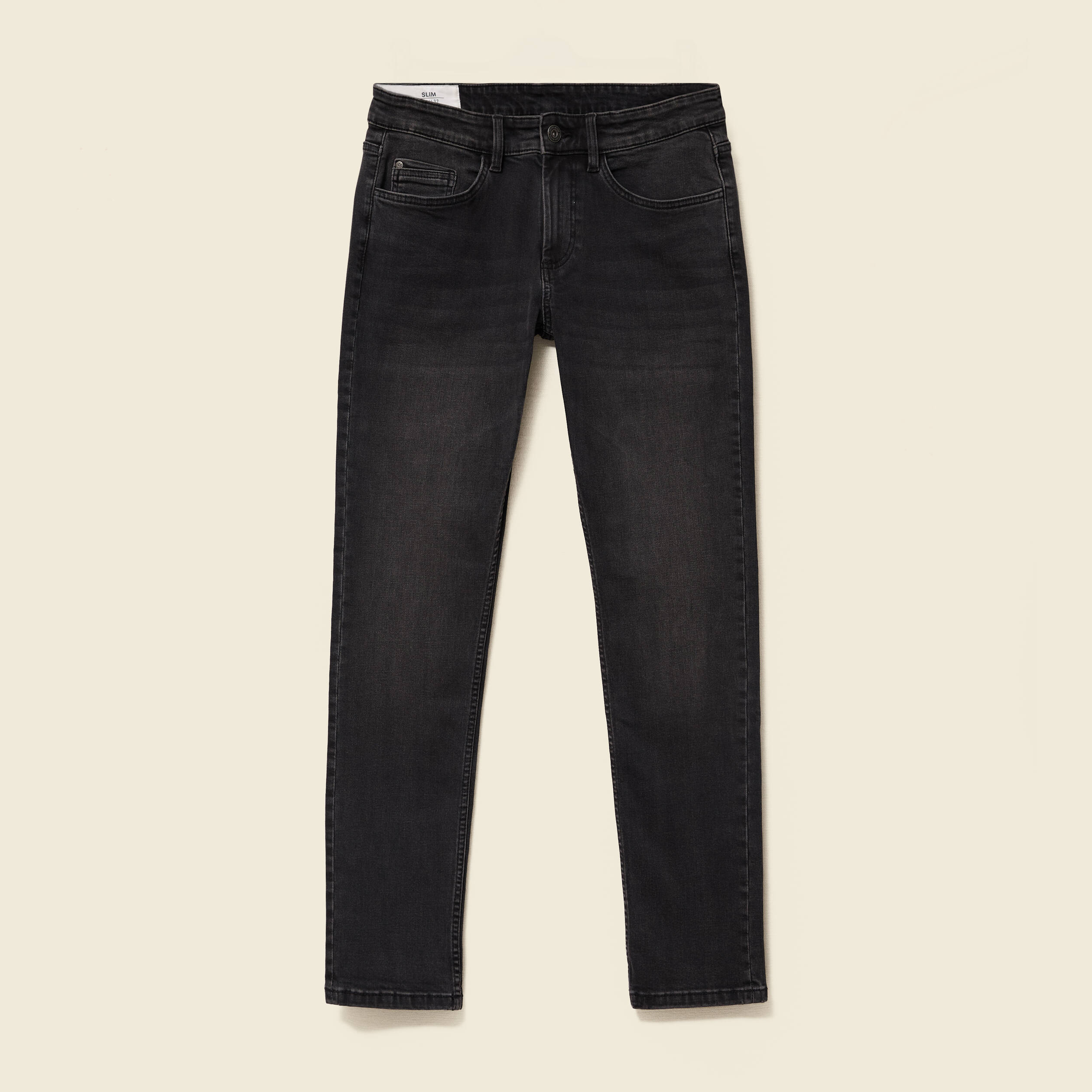 Jeans slim 5 poches longueur 32 denim noir homme