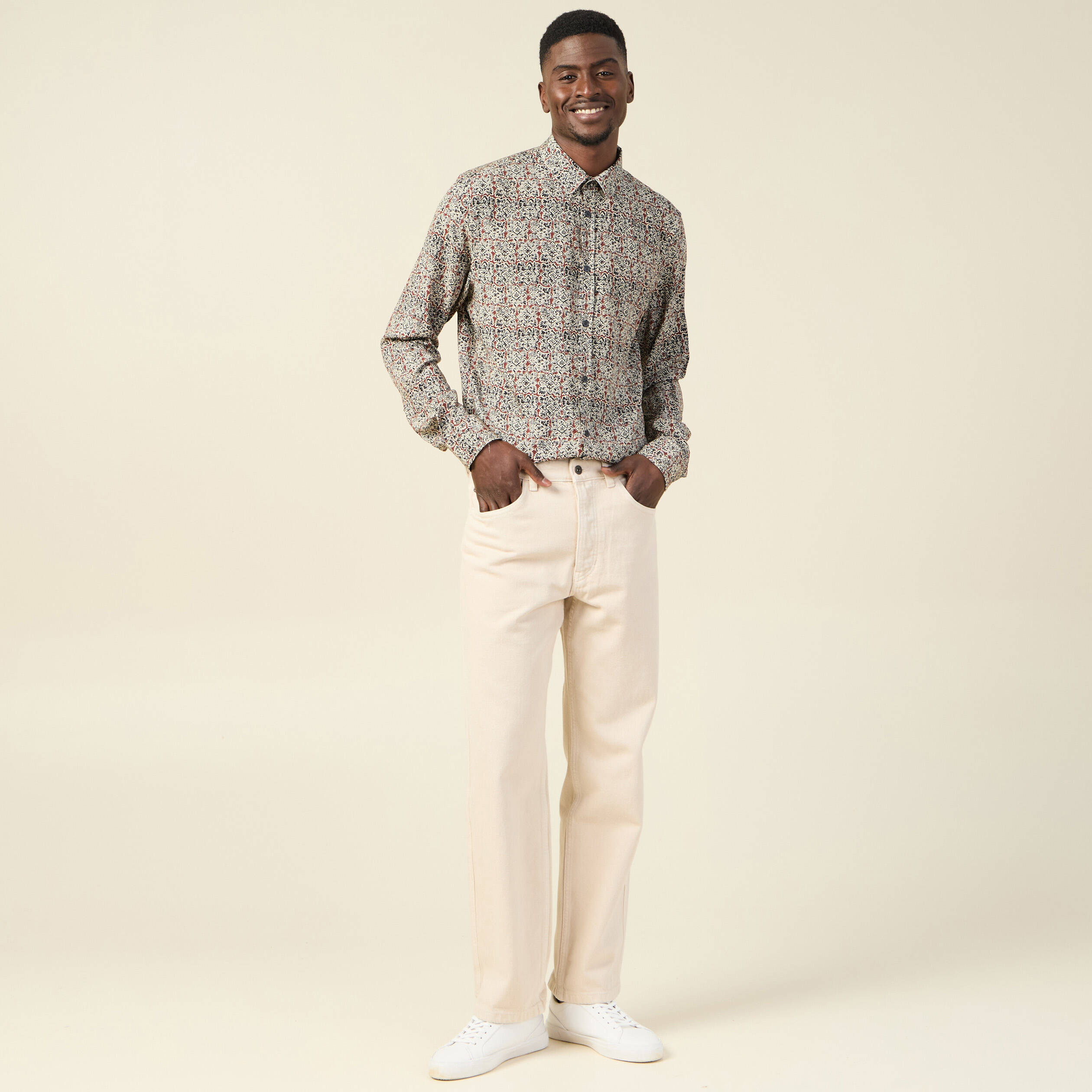 chemise manches longues marron cognac homme Chemise manches longues marron cognac homme
