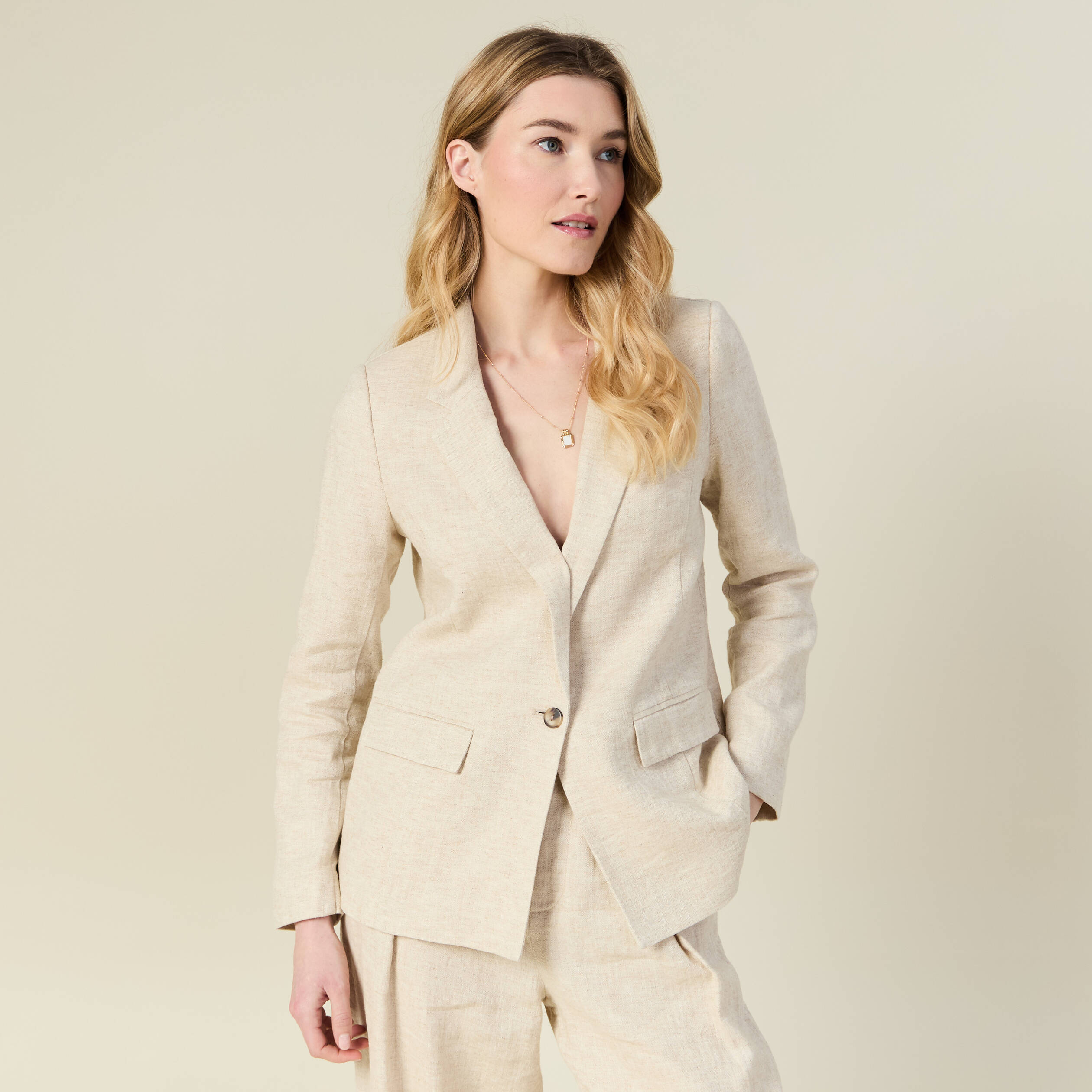 Veste esprit blazer sable femme