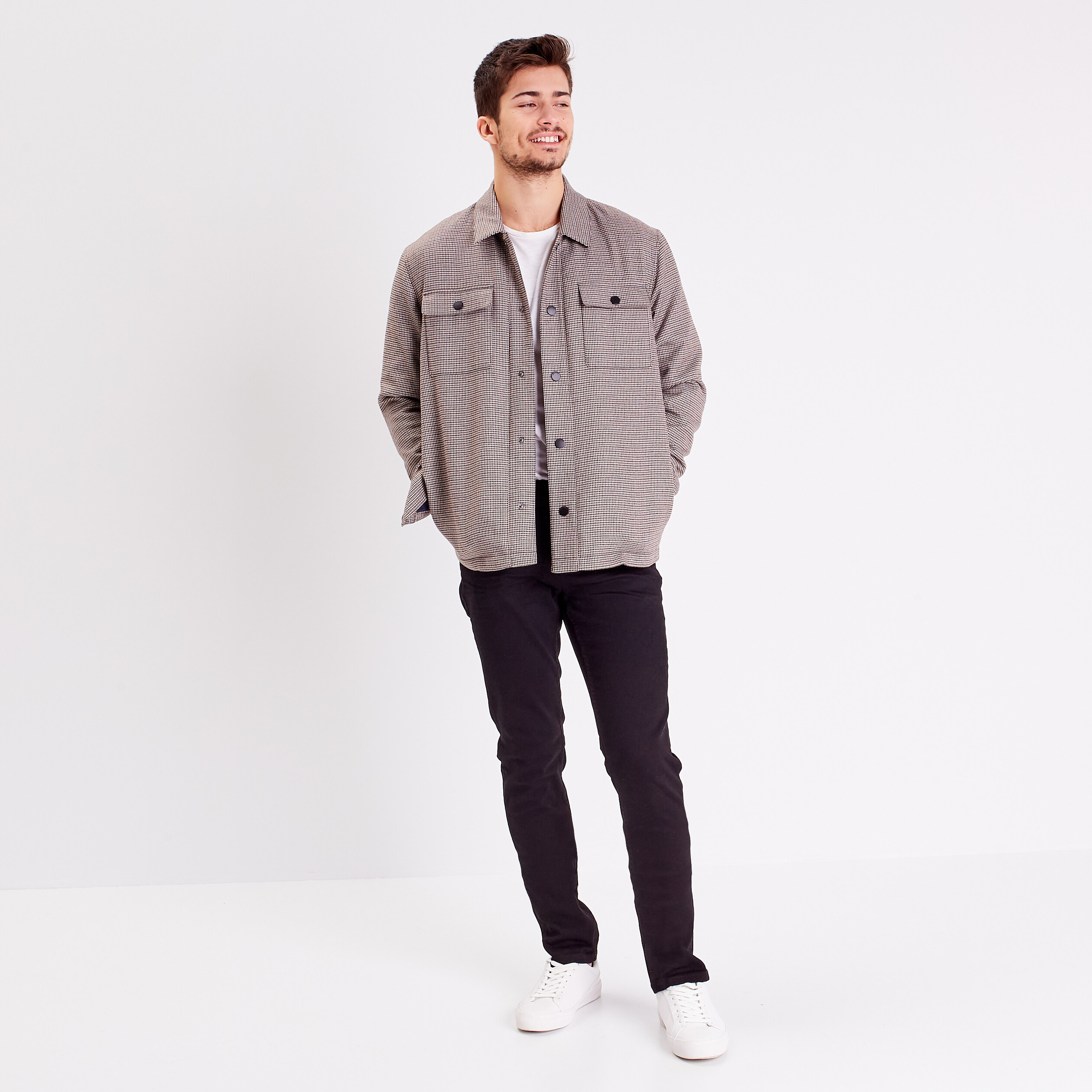 Jeans slim effet used Instinct denim noir homme