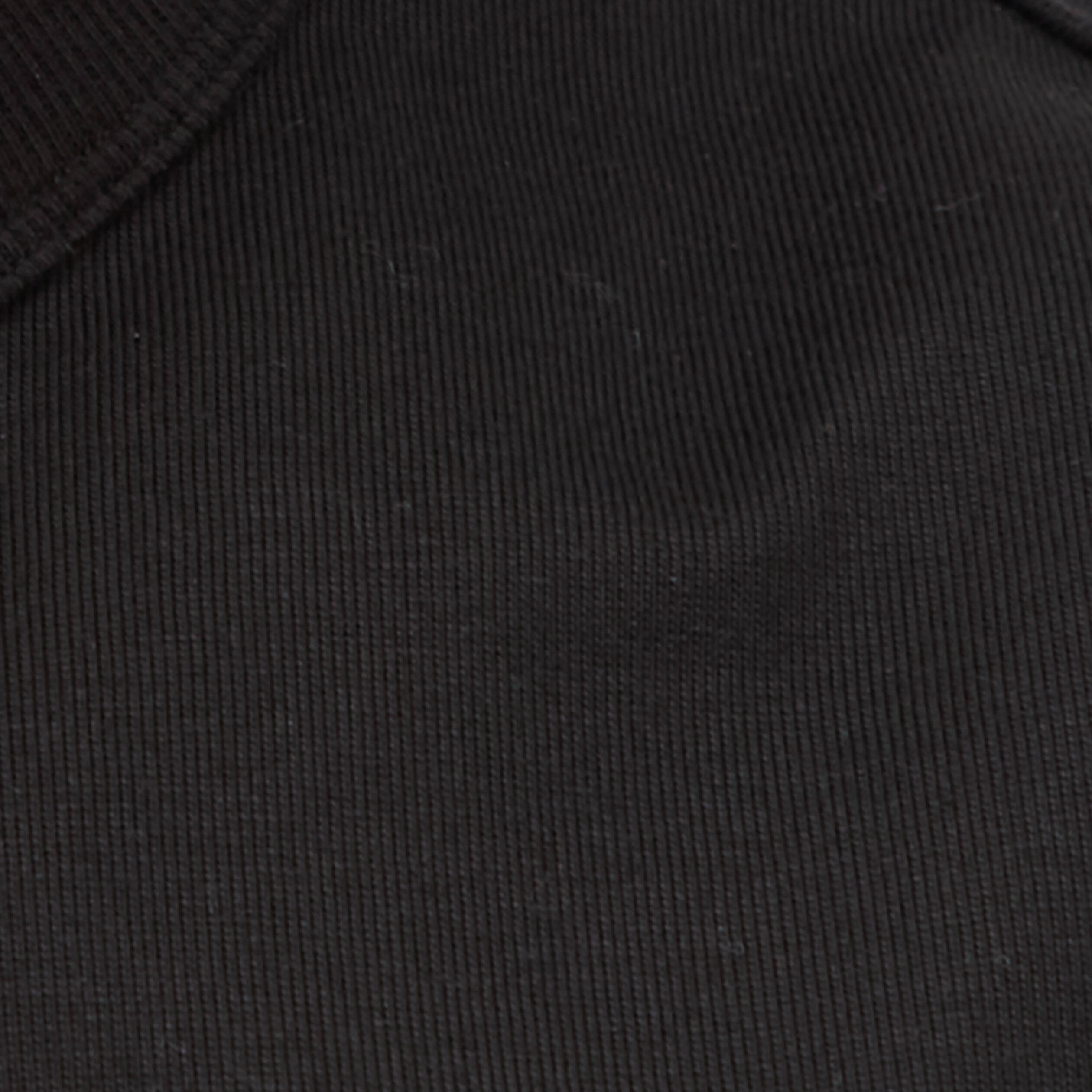 T-shirt col mao manches courtes en coton noir homme