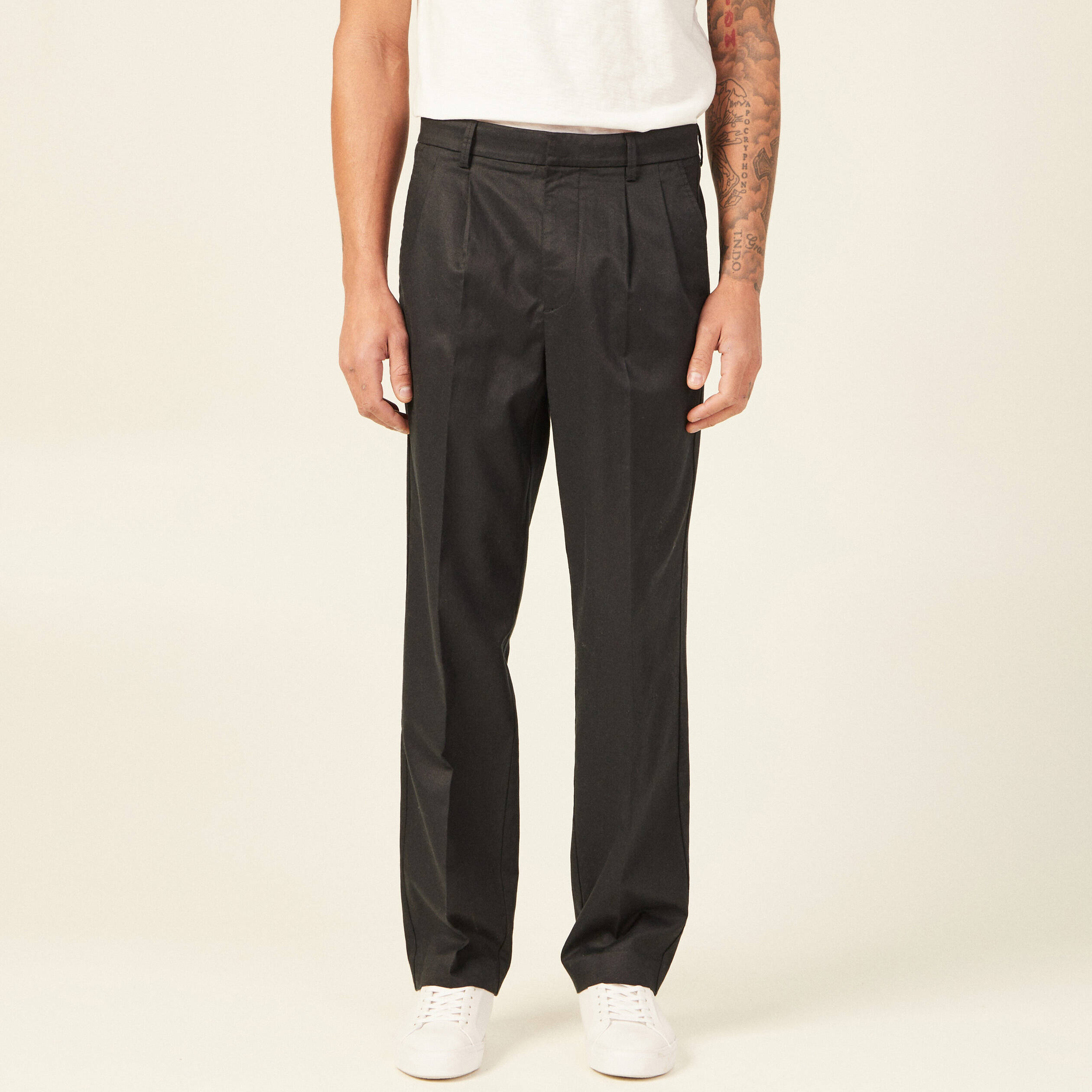 Pantalon chino droit noir homme Bonobo