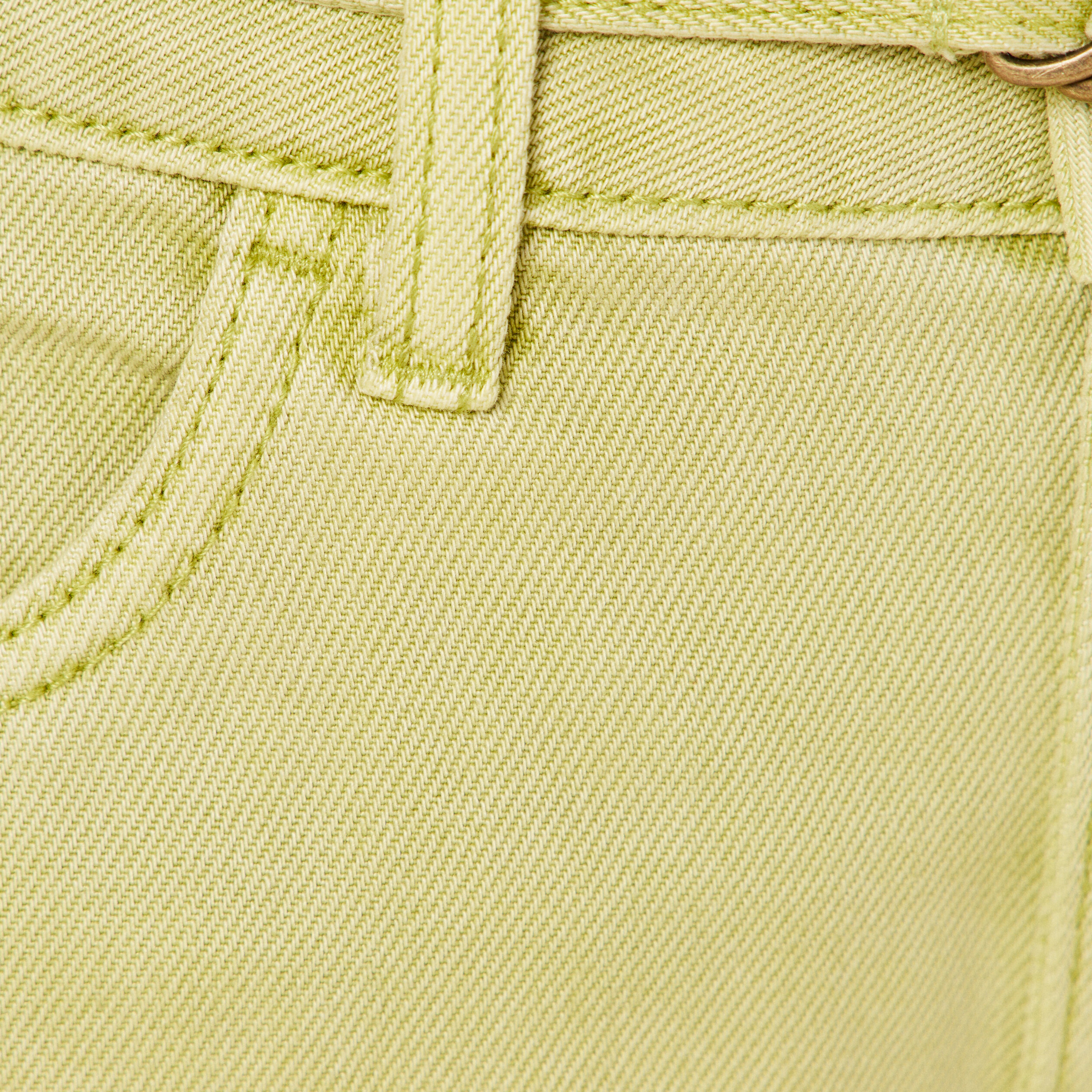 Jeans large taille haute vert anis femme