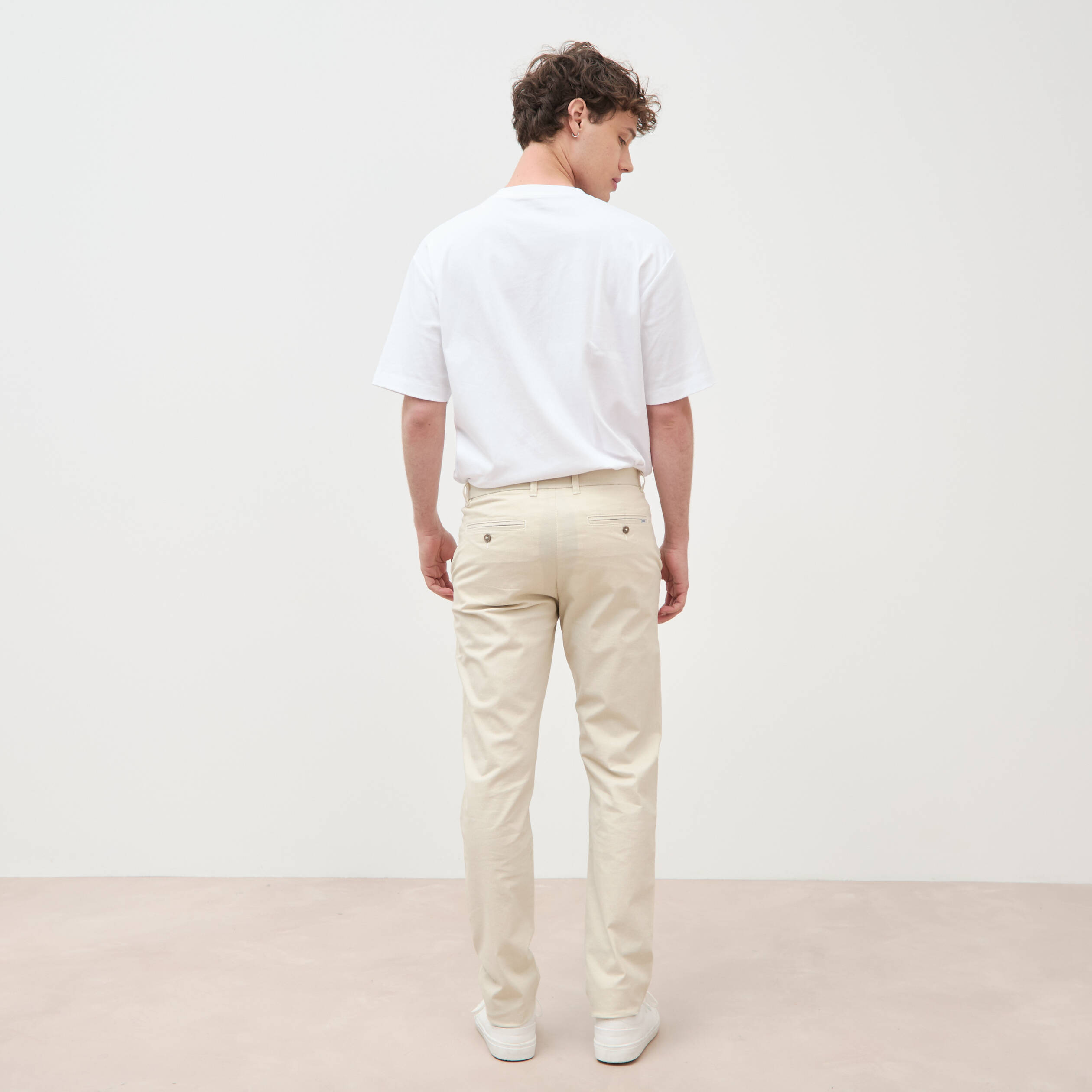 Pantalon chino slim gris homme