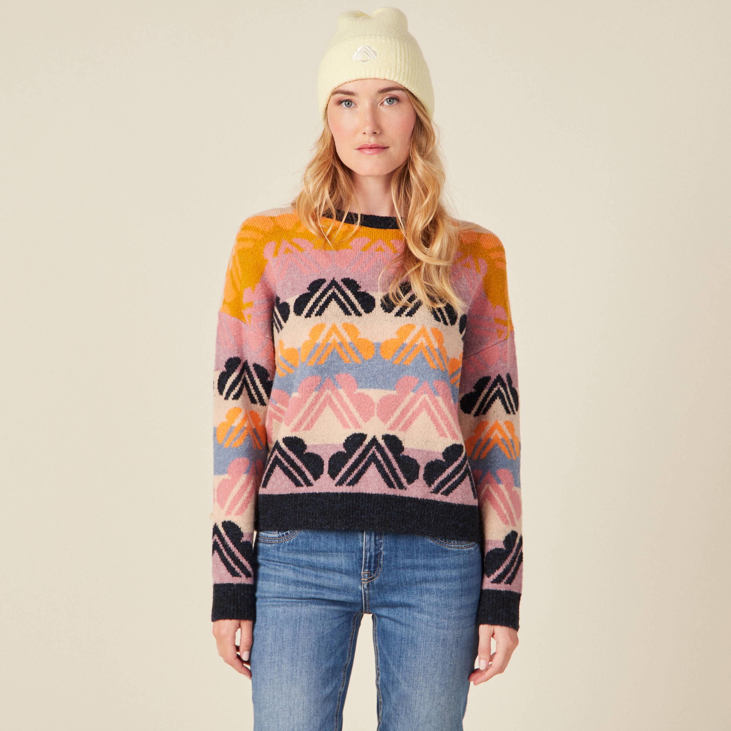 Pull manches longues mauve femme