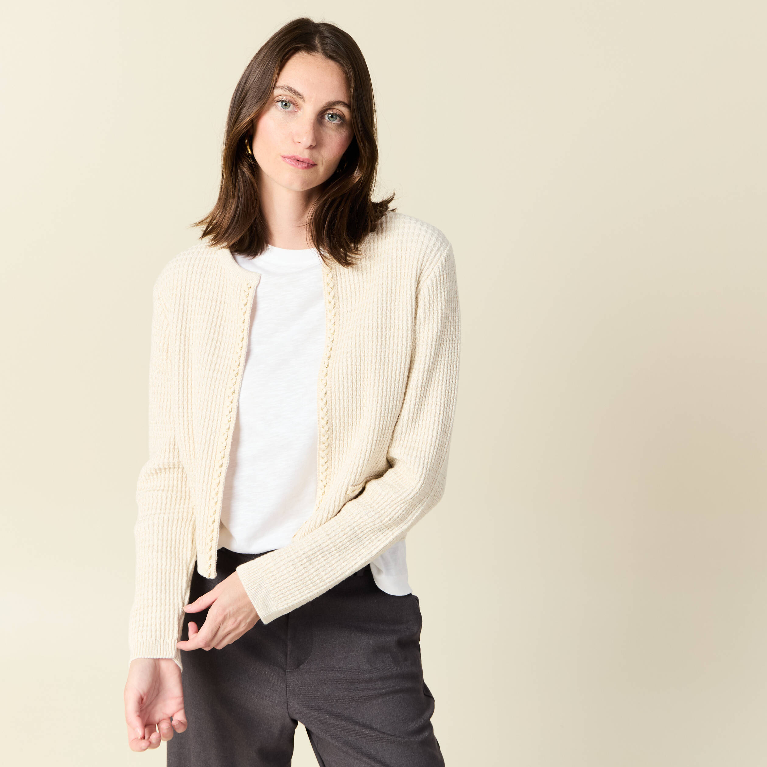 Gilet creme femme hotsell