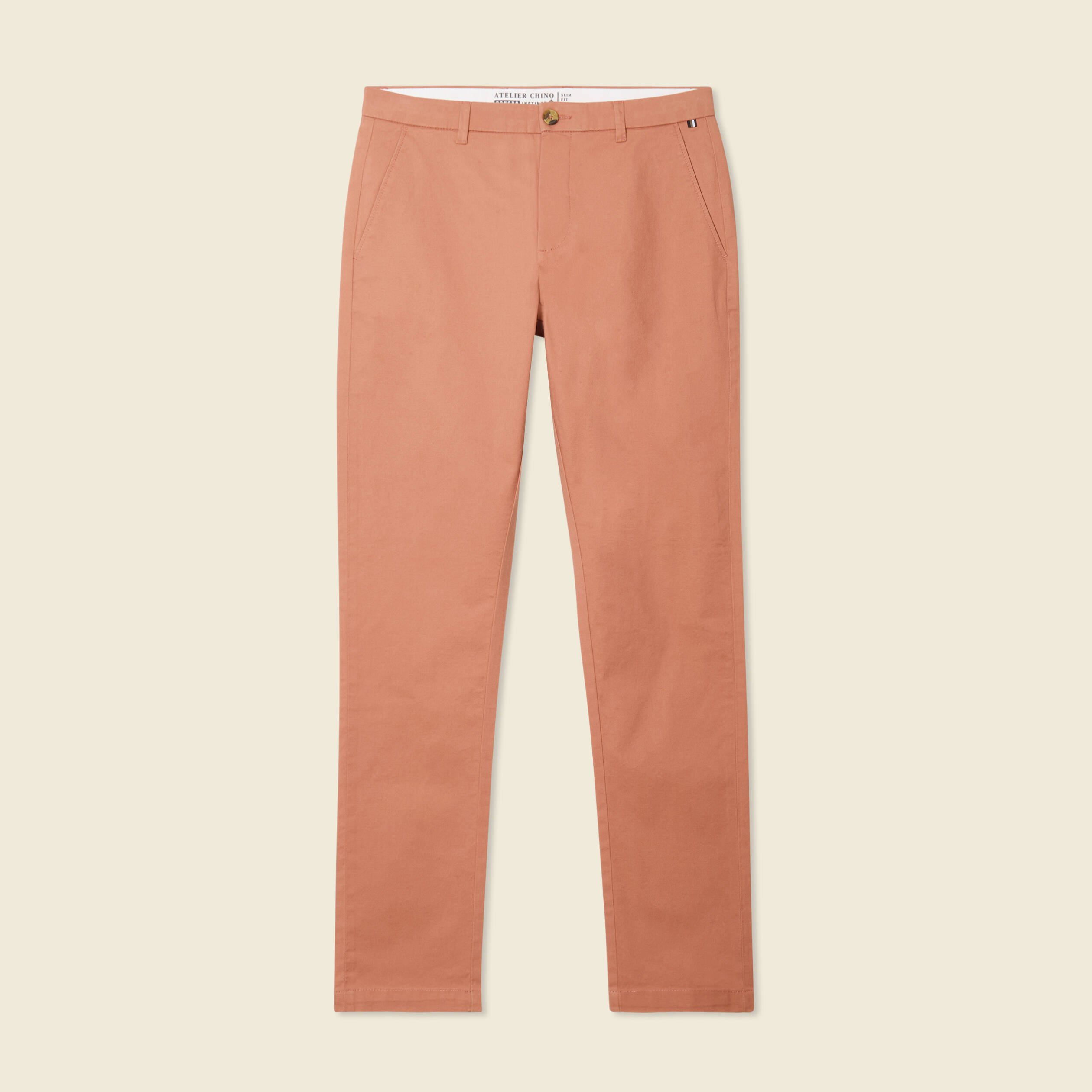 Pantalon chino longueur 32 vieux rose homme