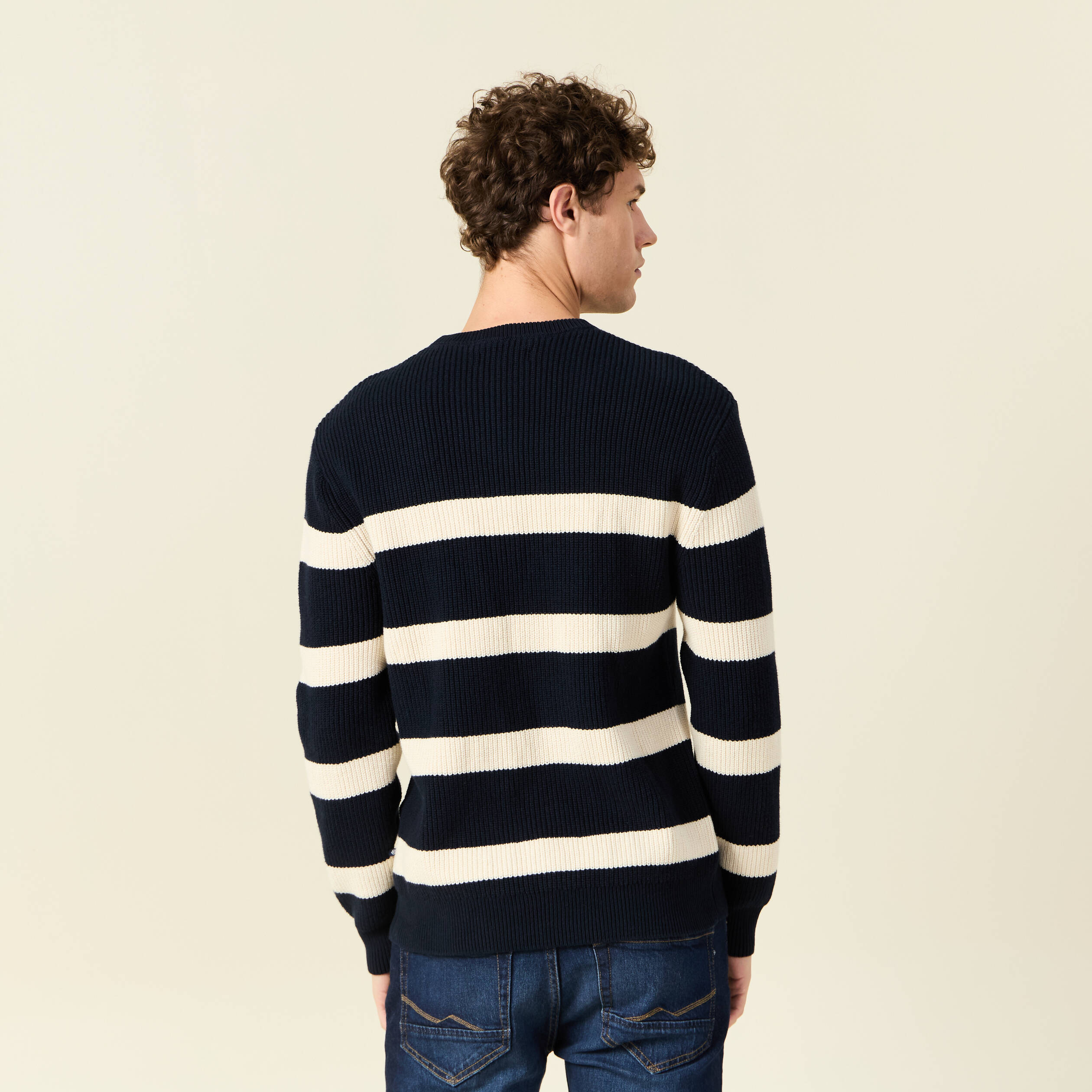pull manches longues bleu fonce homme Pull manches longues bleu foncé homme