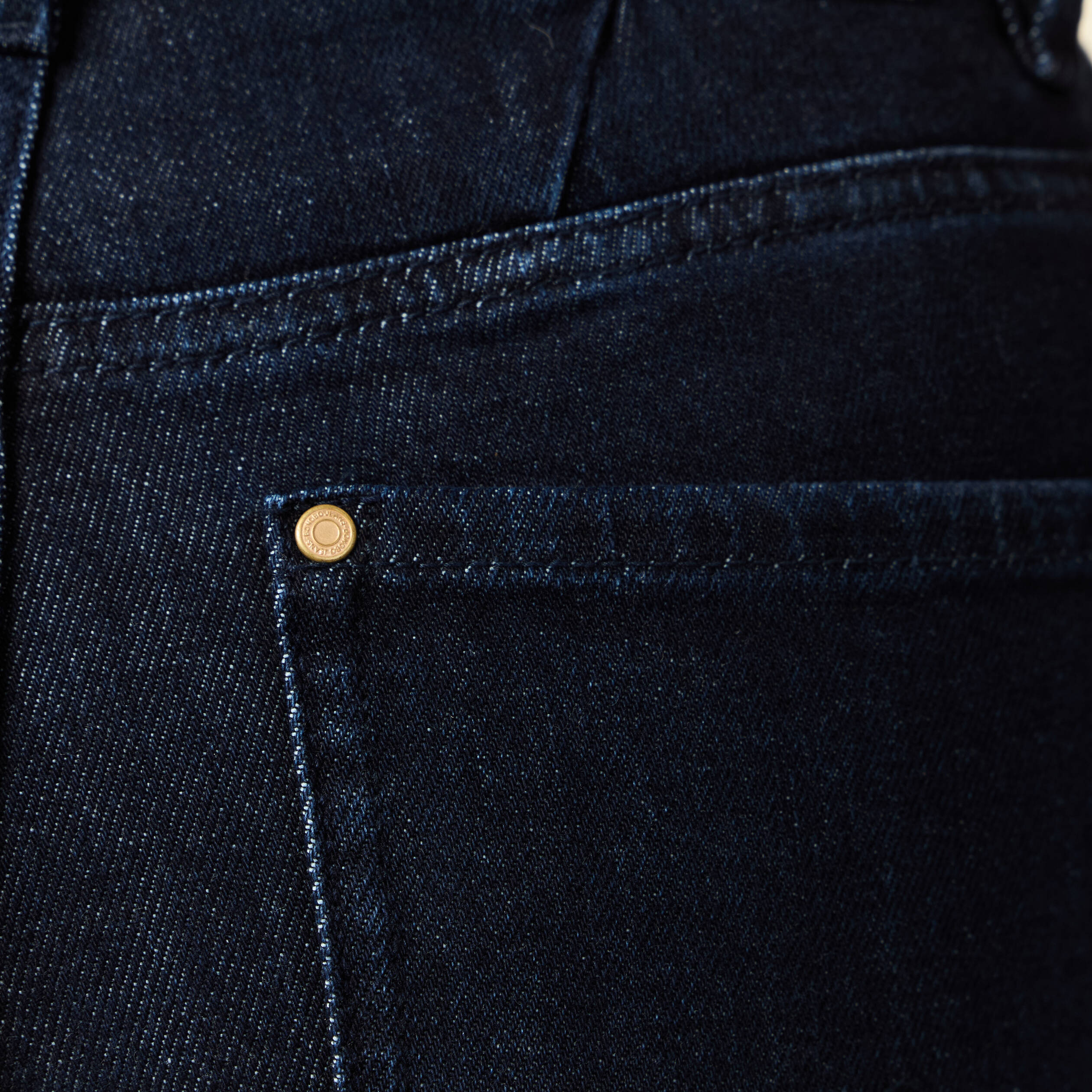 Jeans flare taille haute denim brut femme