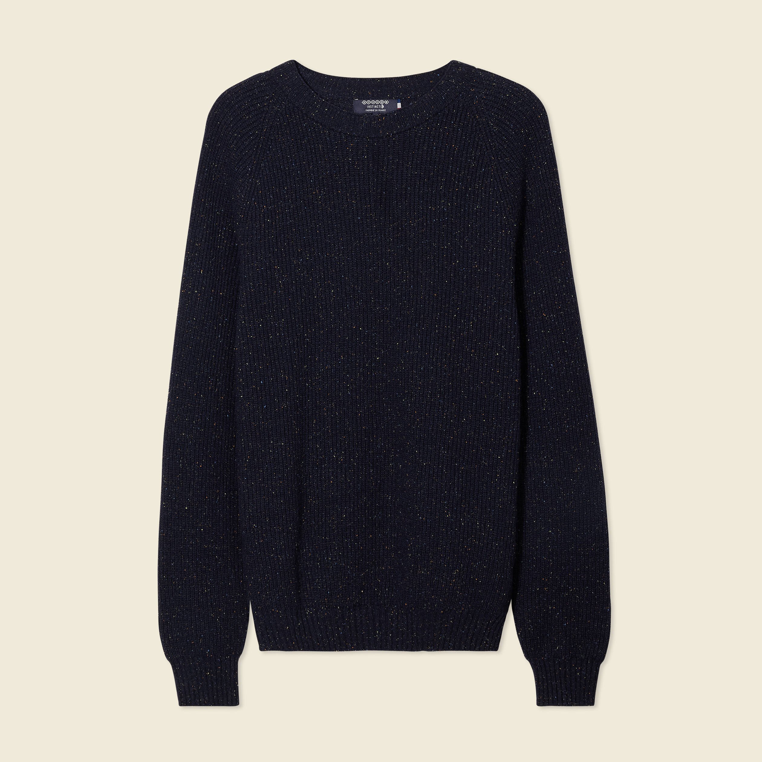 pull manches longues fabrique en france bleu marine homme Pull manches longues fabriqué en France bleu marine homme