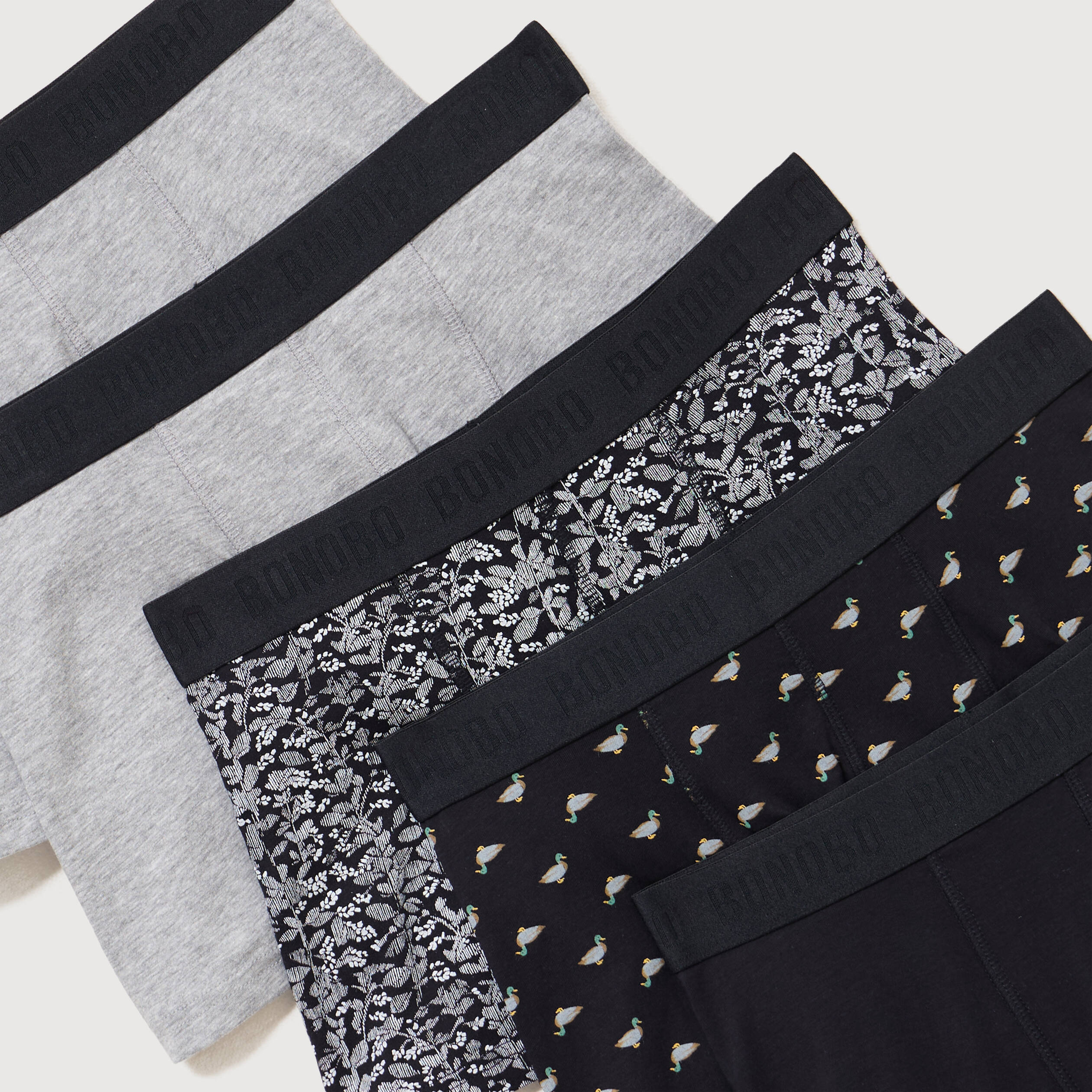 Lot de 5 boxers noir homme