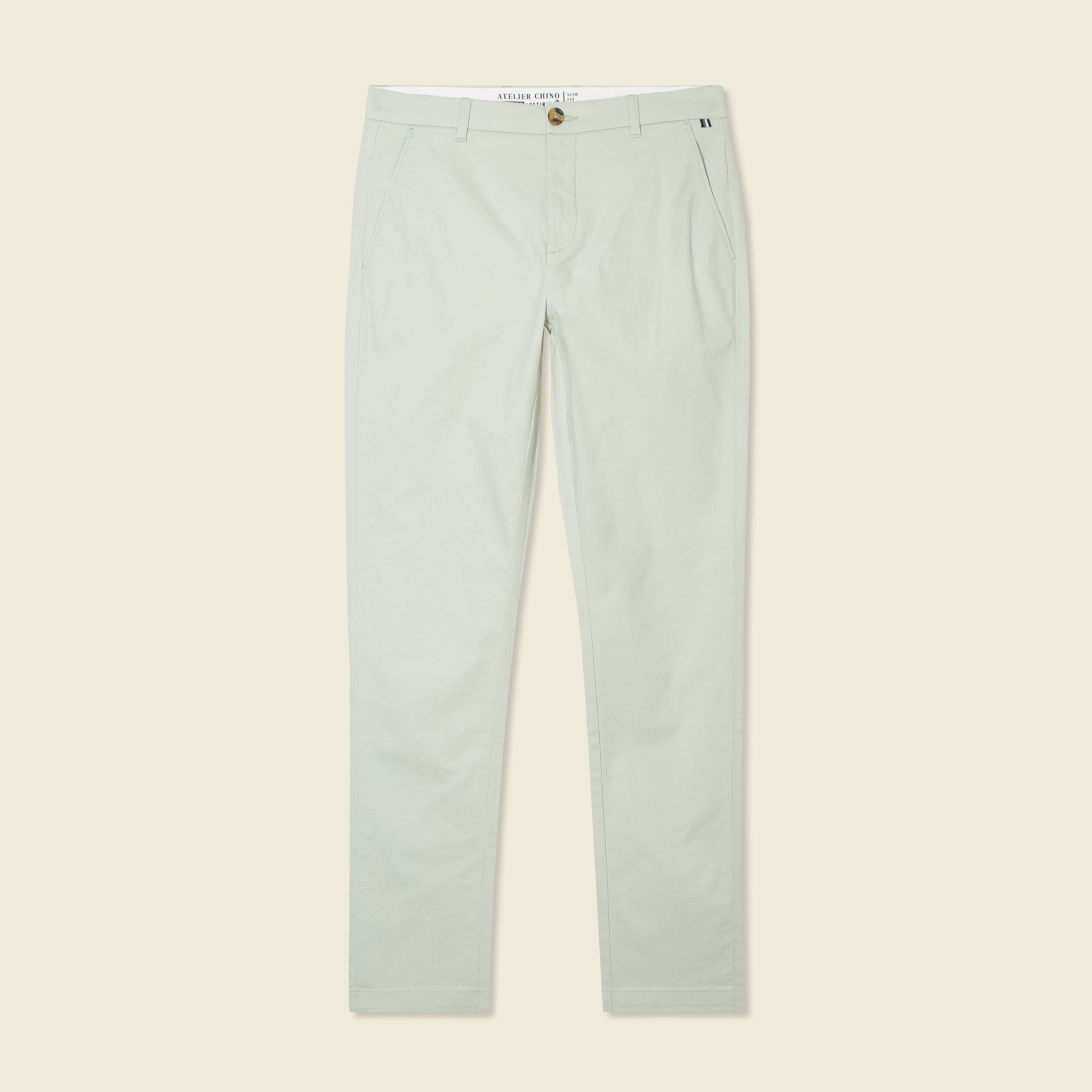 pantalon slim instinct chino vert clair homme Pantalon slim Instinct chino vert clair homme