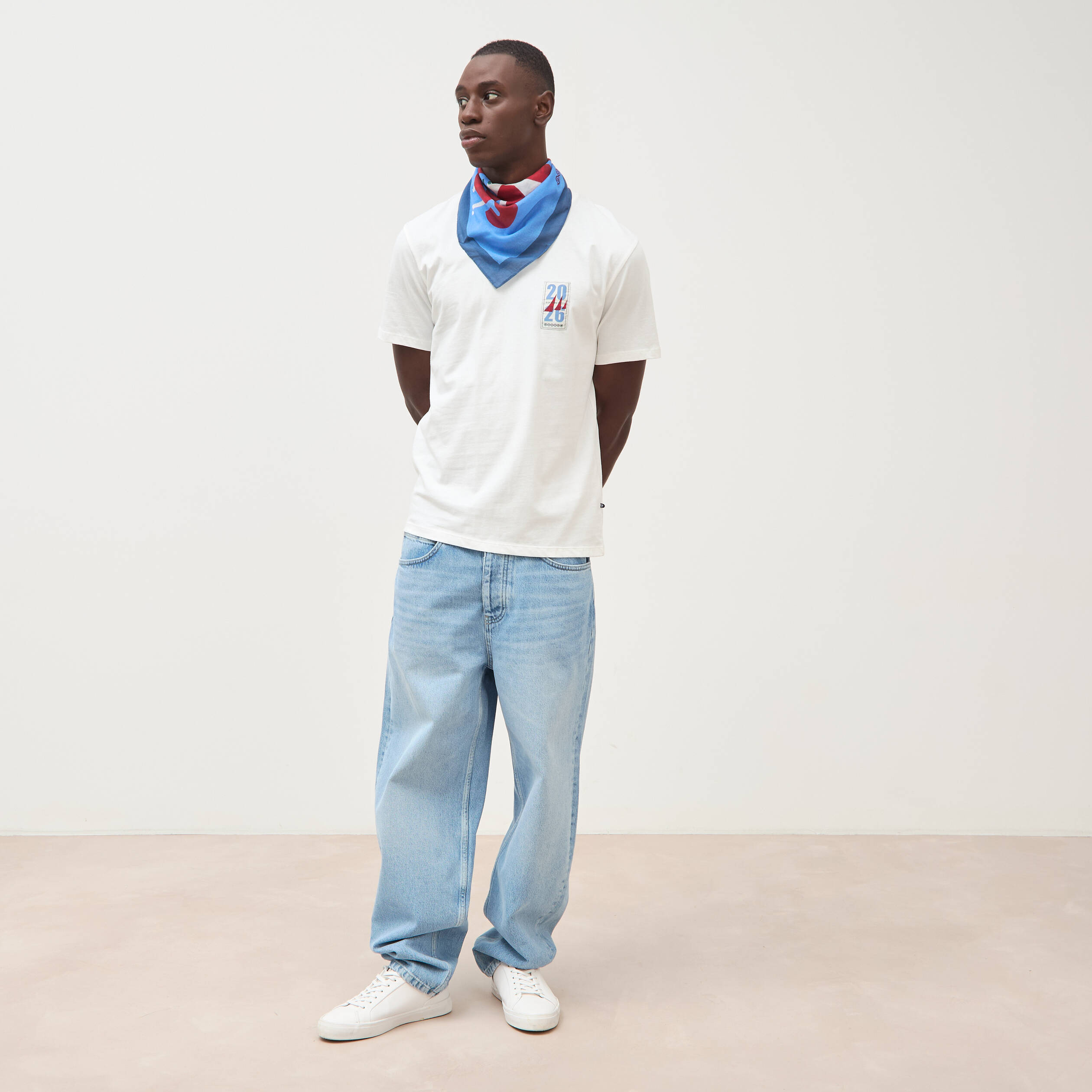 T-shirt en coton ecru homme