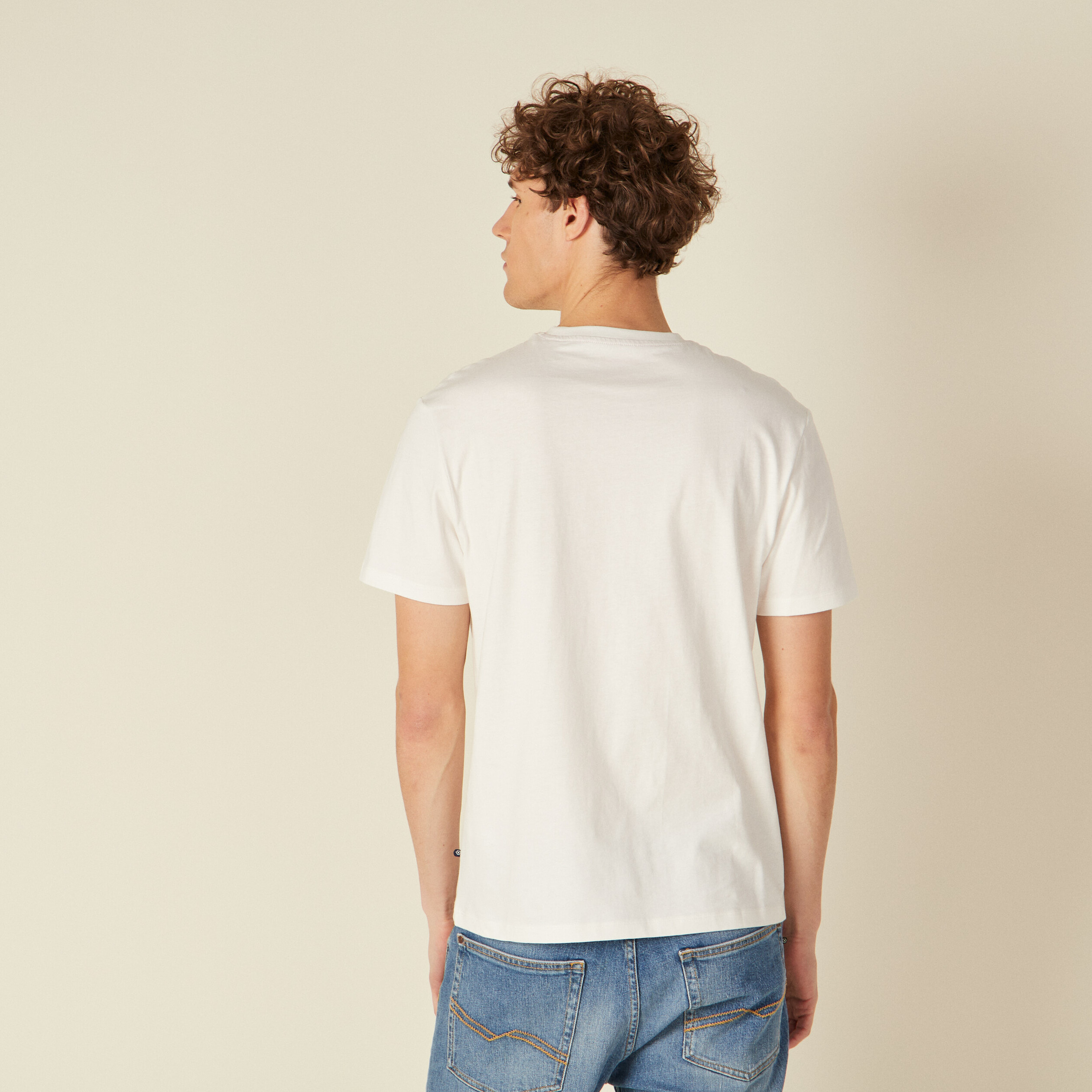 T-shirt manches courtes ecru homme