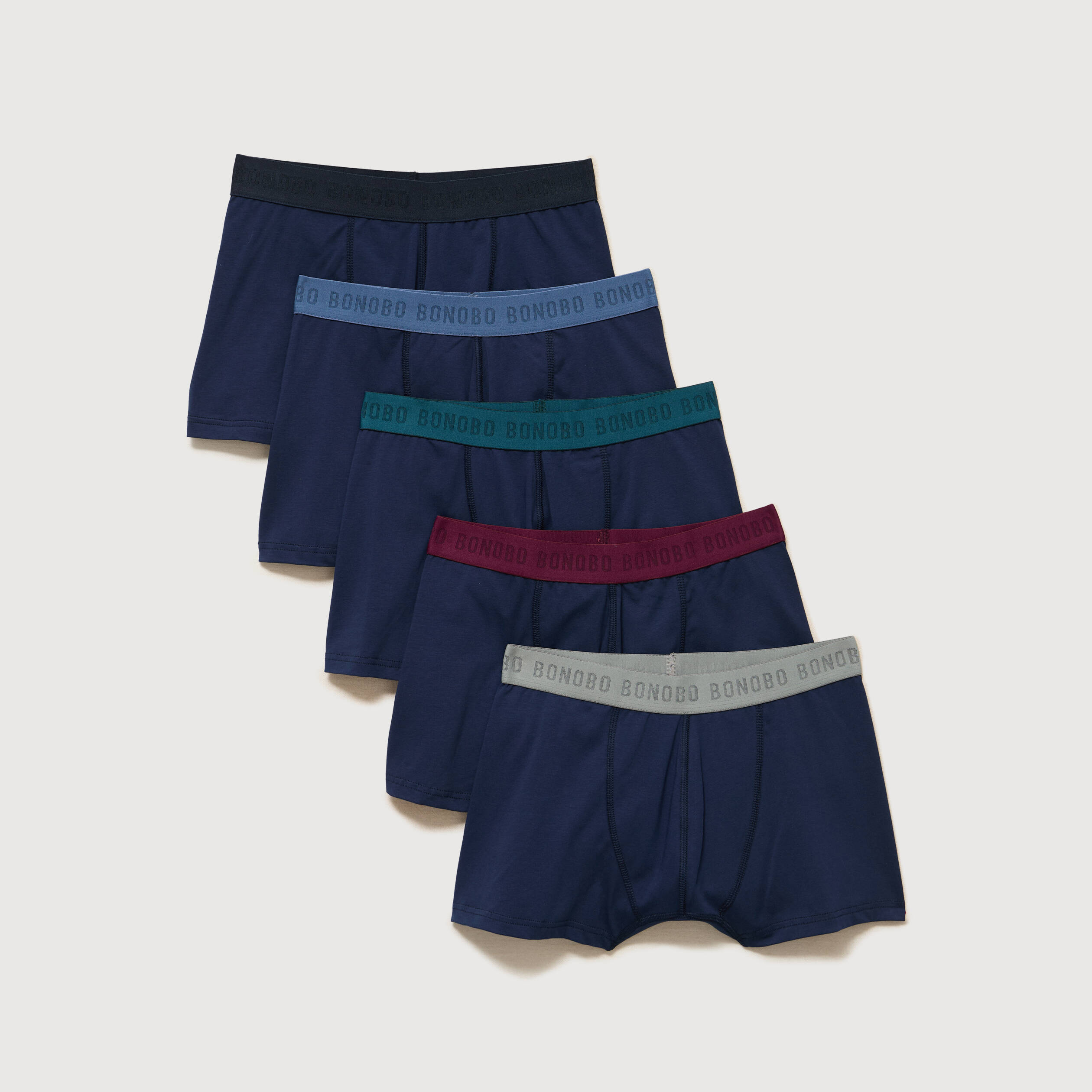 Lot de 5 boxers bleu marine homme