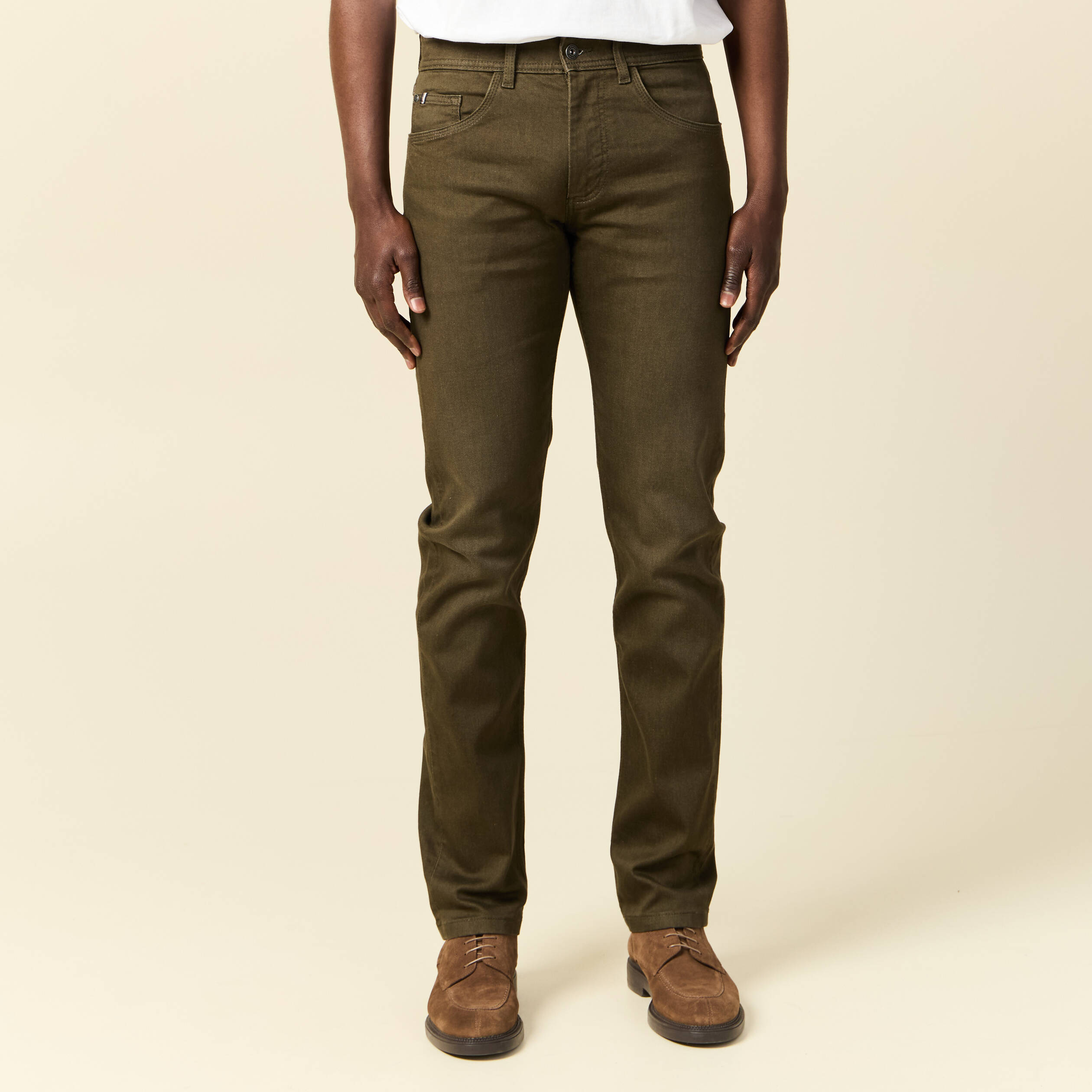 Jeans straight homme used L34 taupe homme