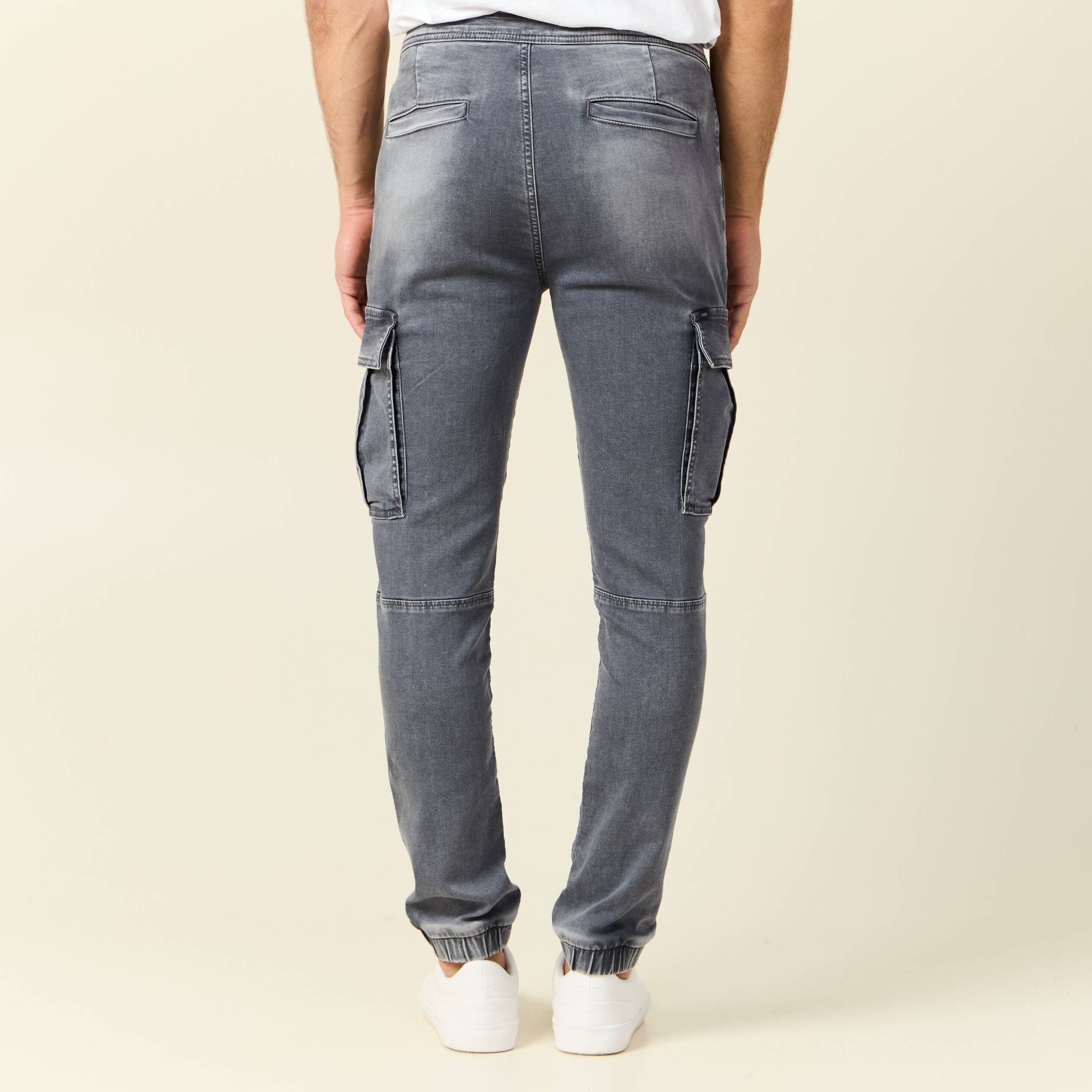 jeans battle a coulisse denim gris homme Jeans battle à coulisse denim gris homme