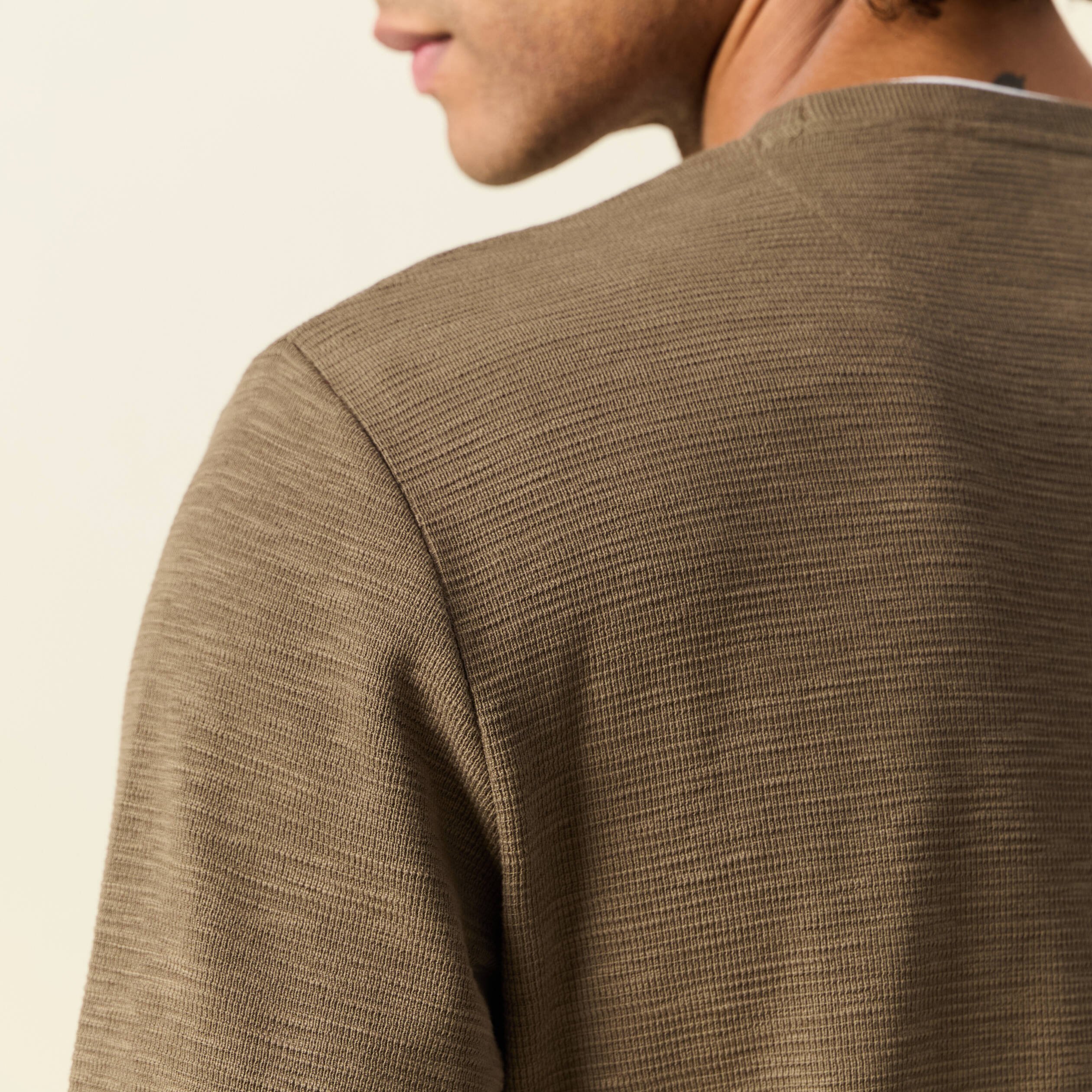 t shirt manches longues taupe homme T-shirt manches longues taupe homme