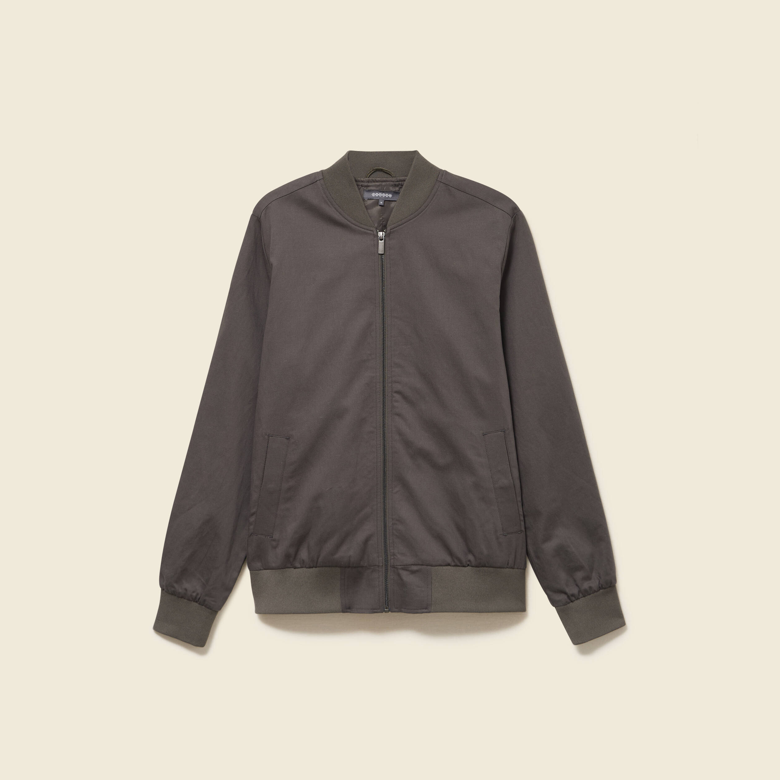 Blouson zipp&eacute; col teddy vert fonc&eacute; homme