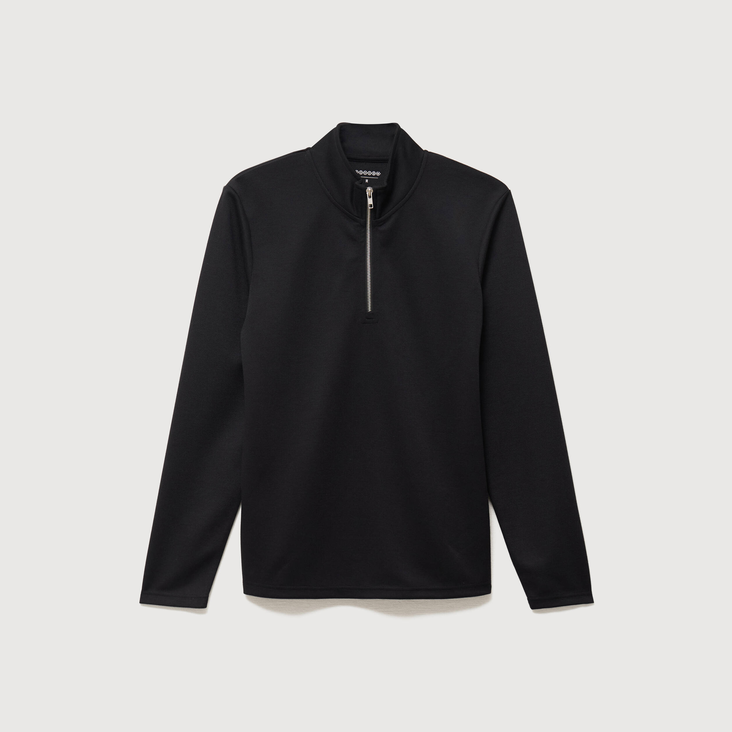 Sweat droit col montant manches longues noir homme
