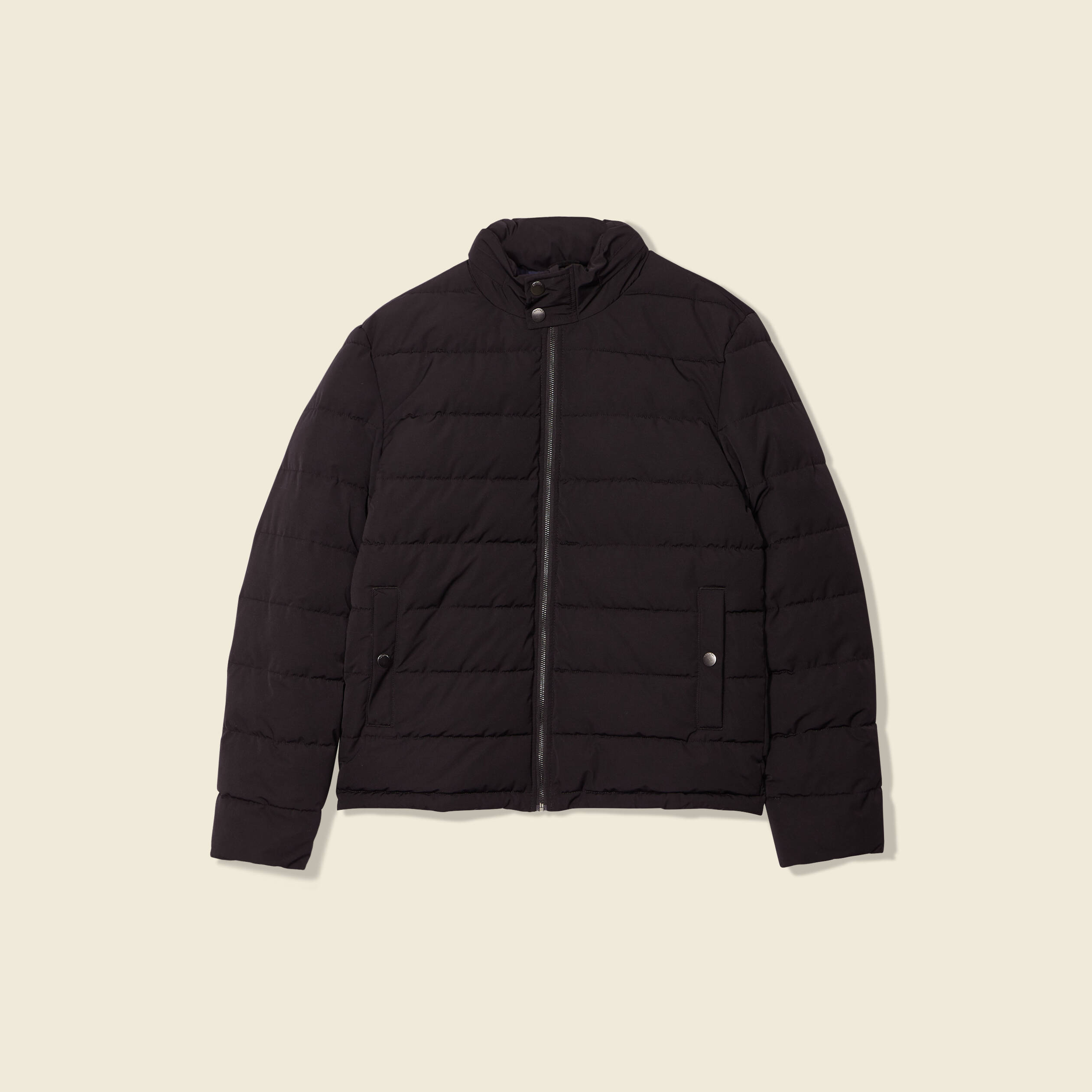Doudoune à capuche cachée noir homme