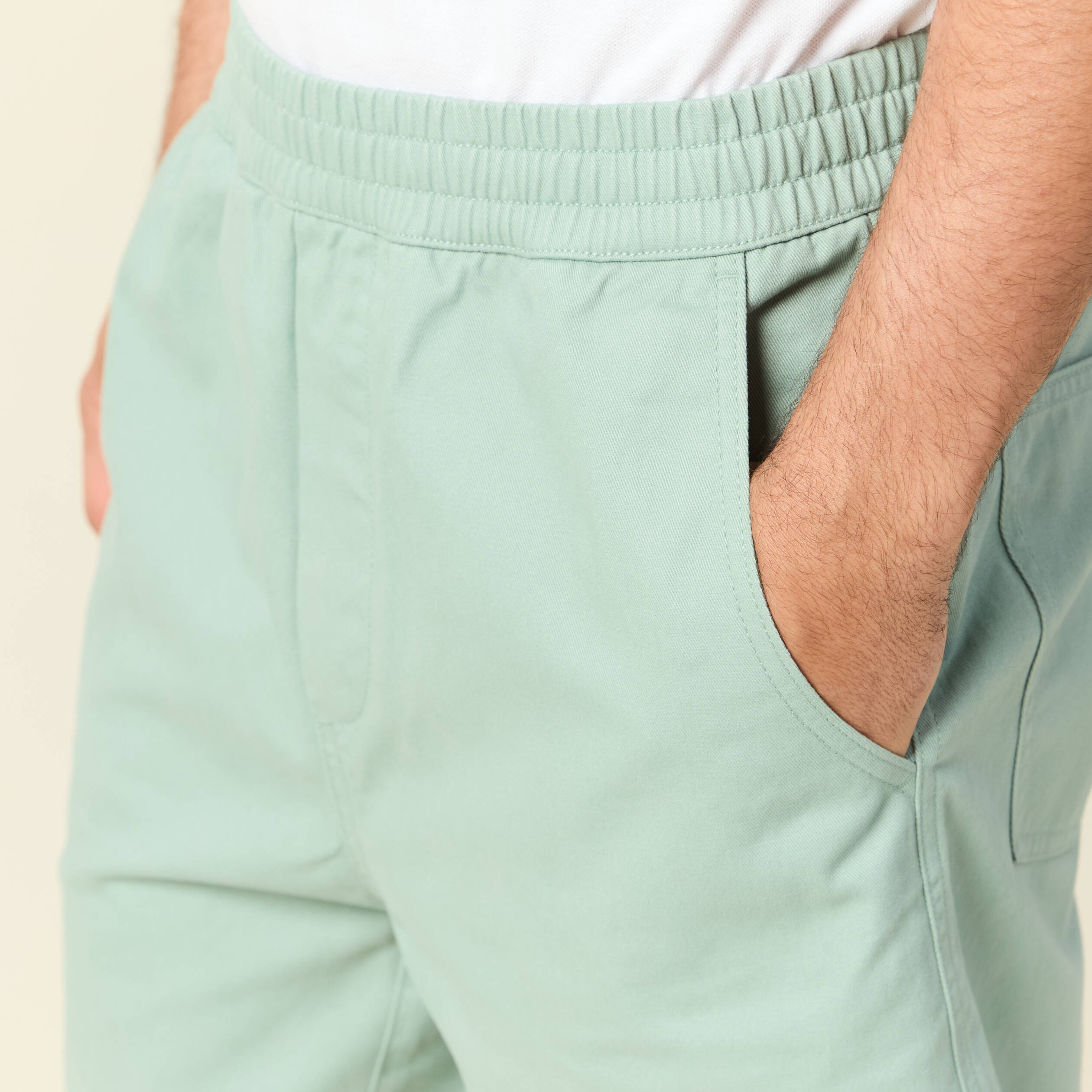 Bermuda droit vert olive homme