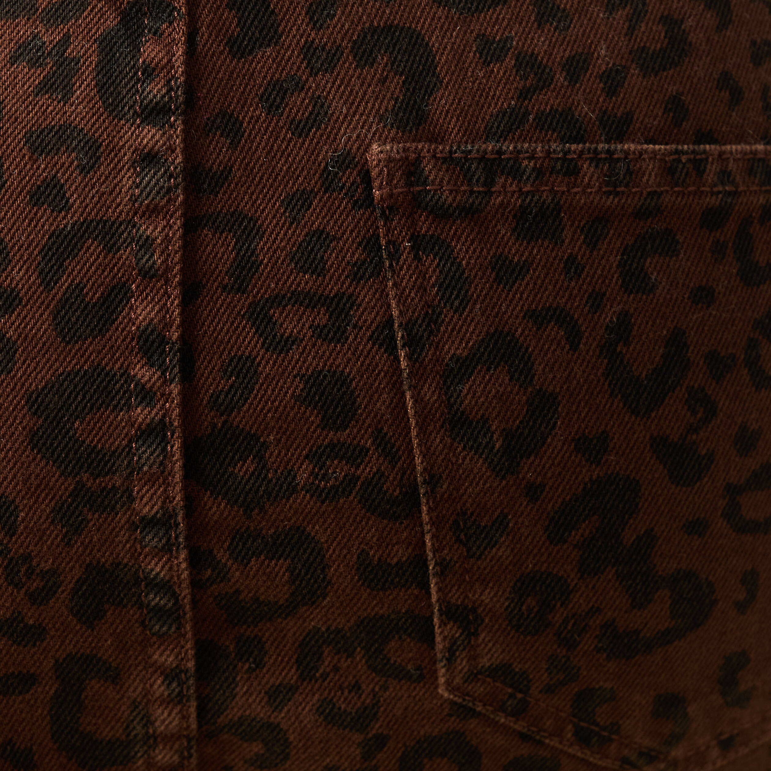 Jupe droite longue en coton marron cognac femme