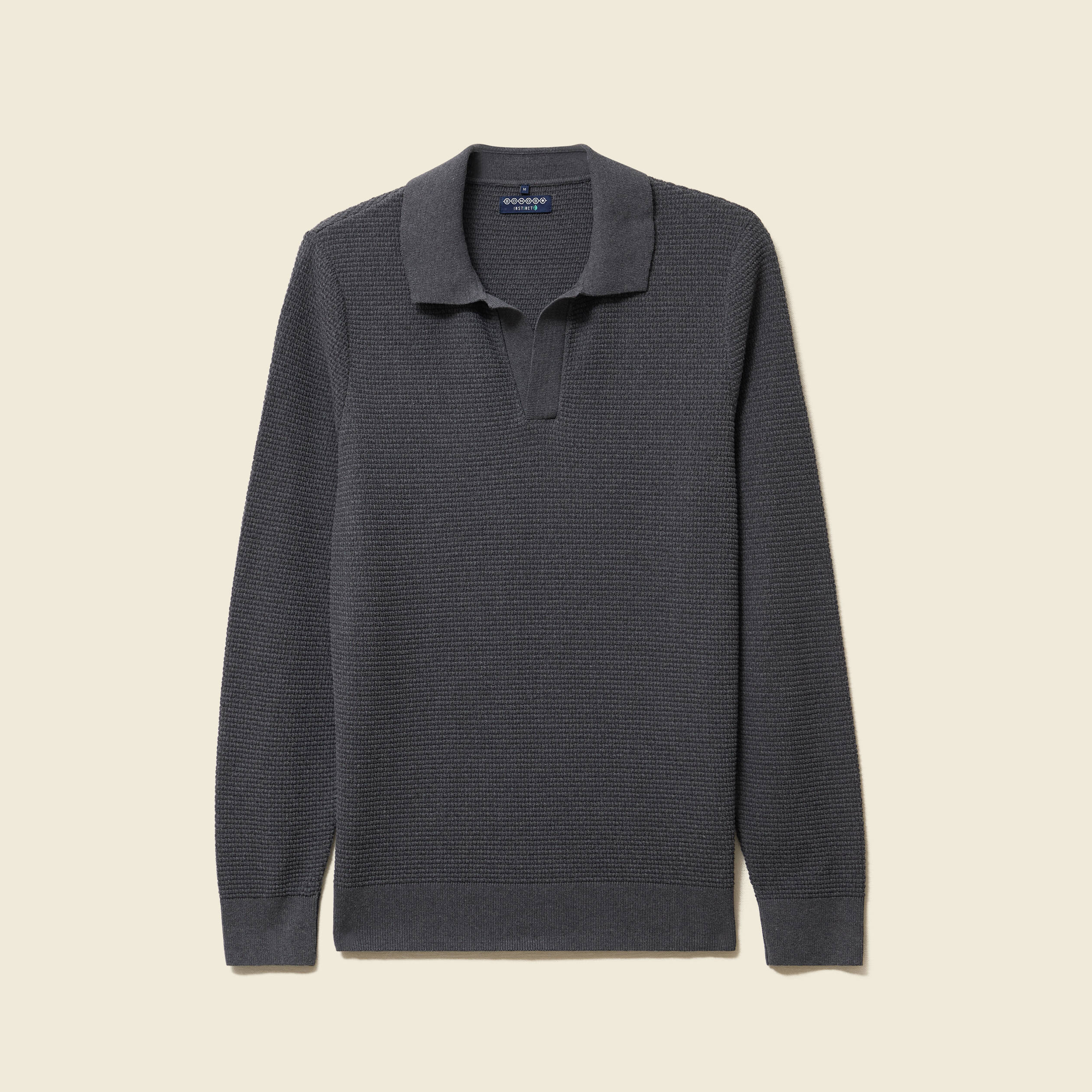 Pull manches longues gris fonc&eacute; homme