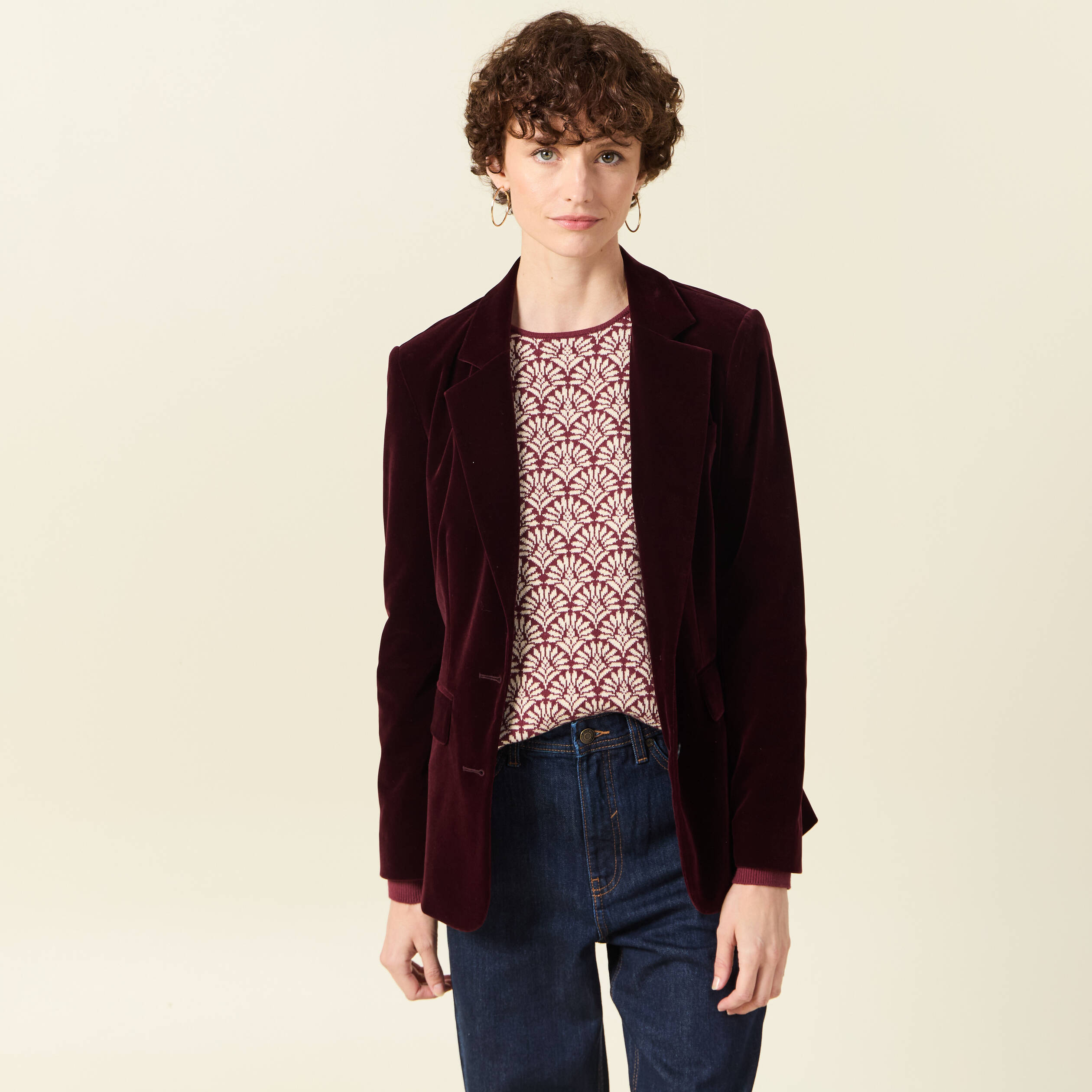 veste blazer velours bordeaux femme Veste blazer velours bordeaux femme