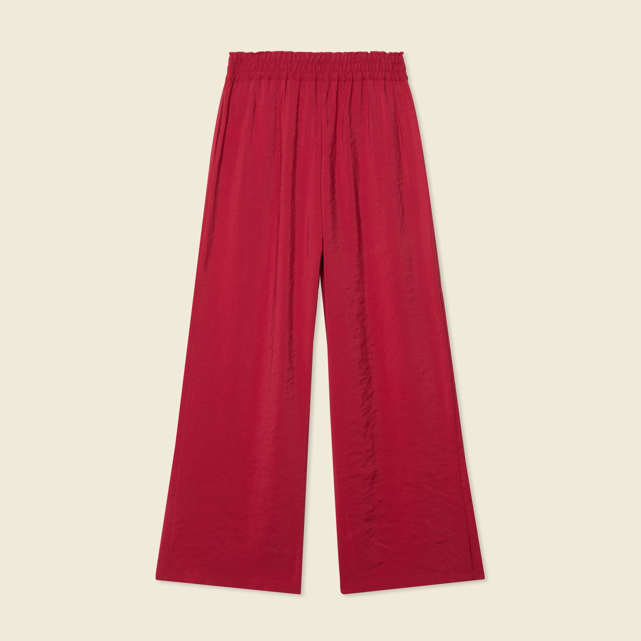 pantalon large fluide rouge fonce femme Pantalon large fluide rouge foncé femme