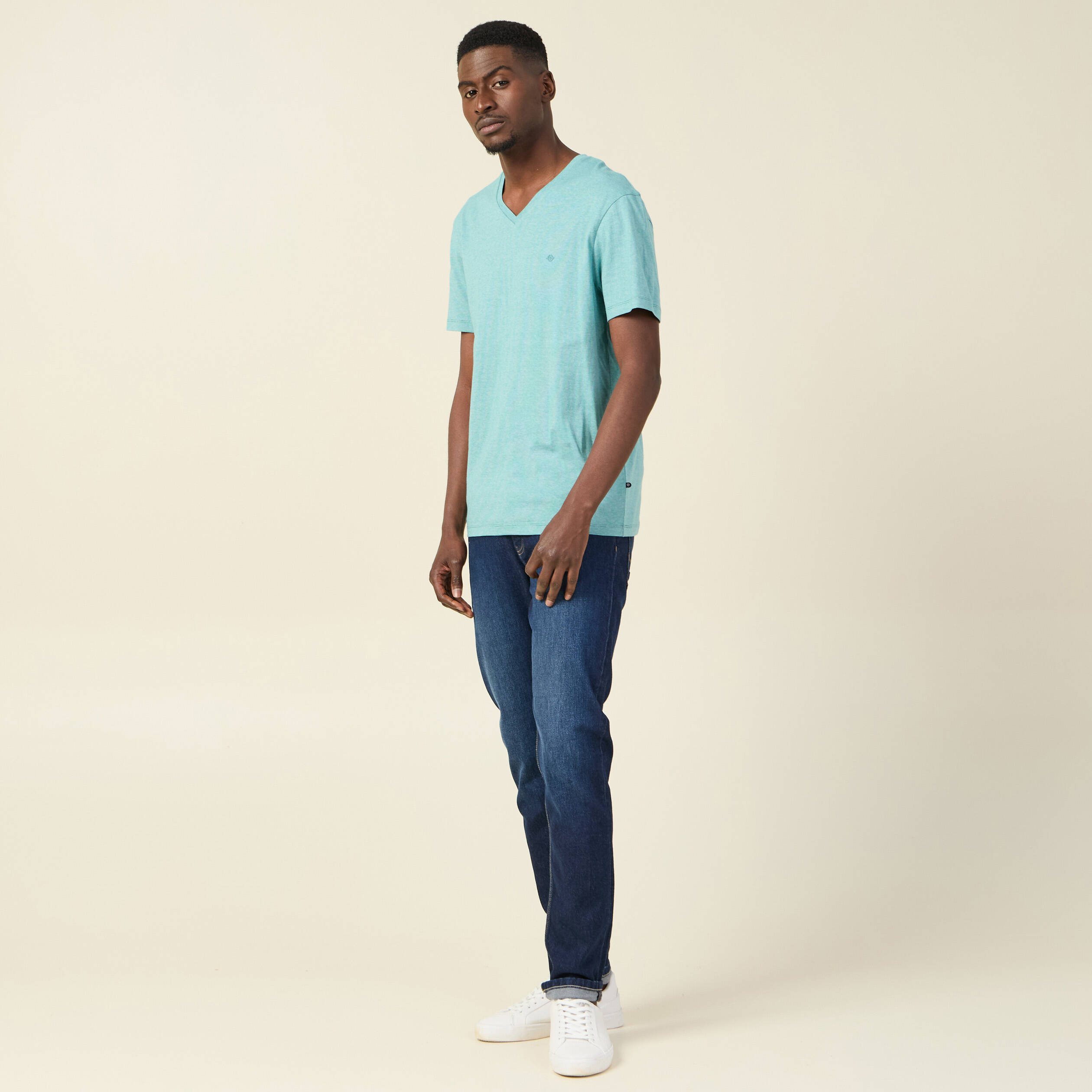 T shirt manches courtes homme bleu clair homme