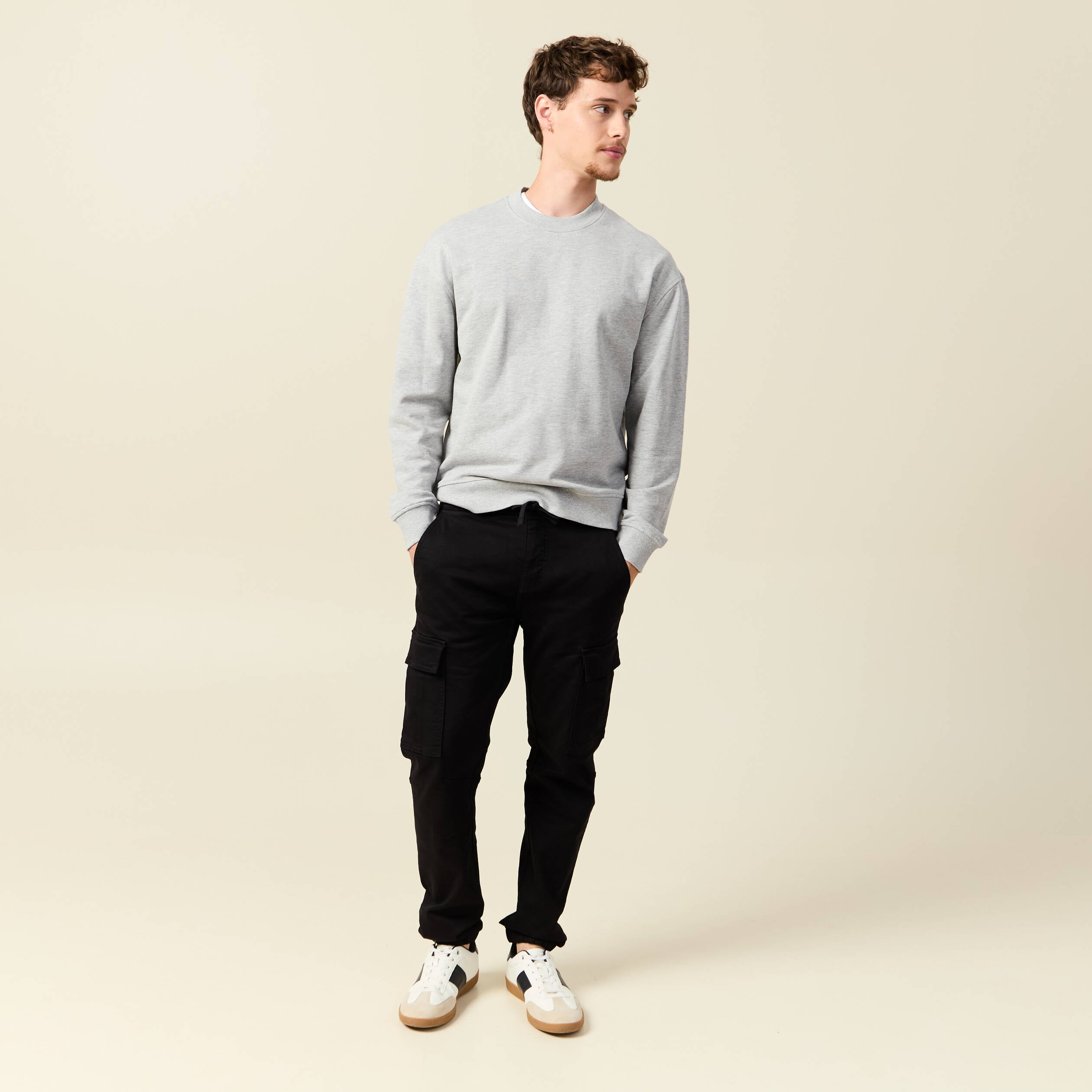 Pantalon battle bas resserr&eacute; noir homme