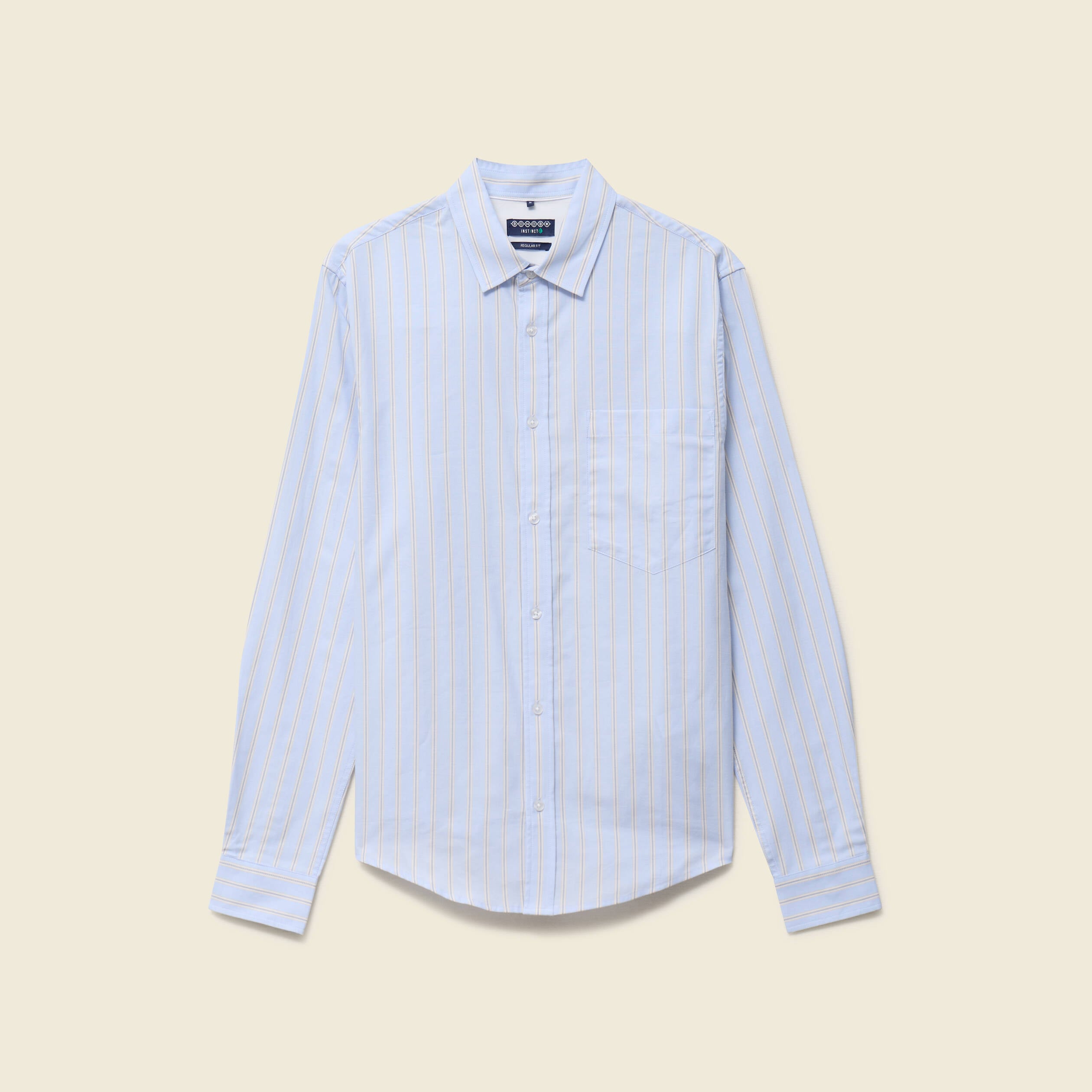 Chemise en coton manches longues bleu ciel homme
