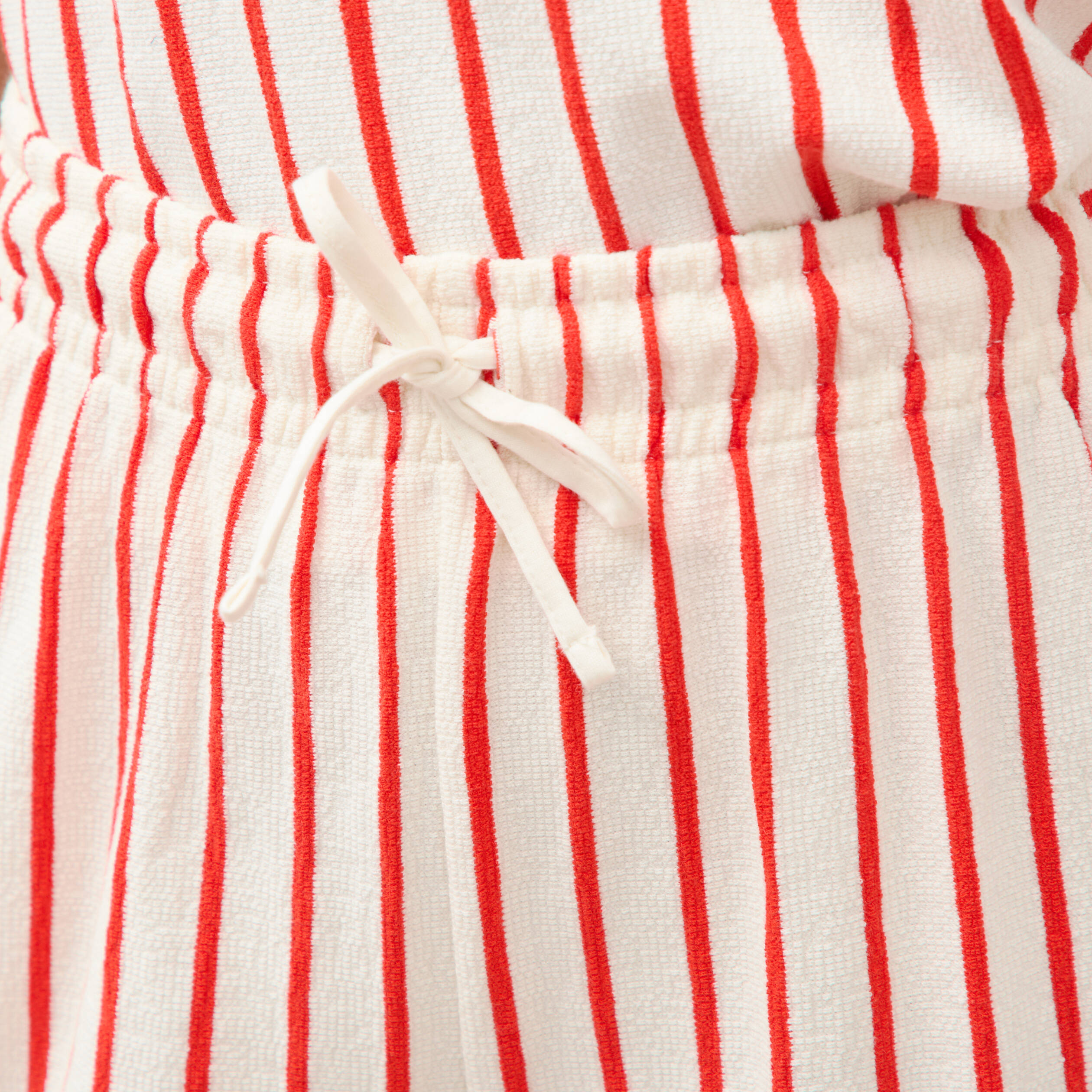 Short taille haute en maille ray&eacute;e orange fonc&eacute; femme